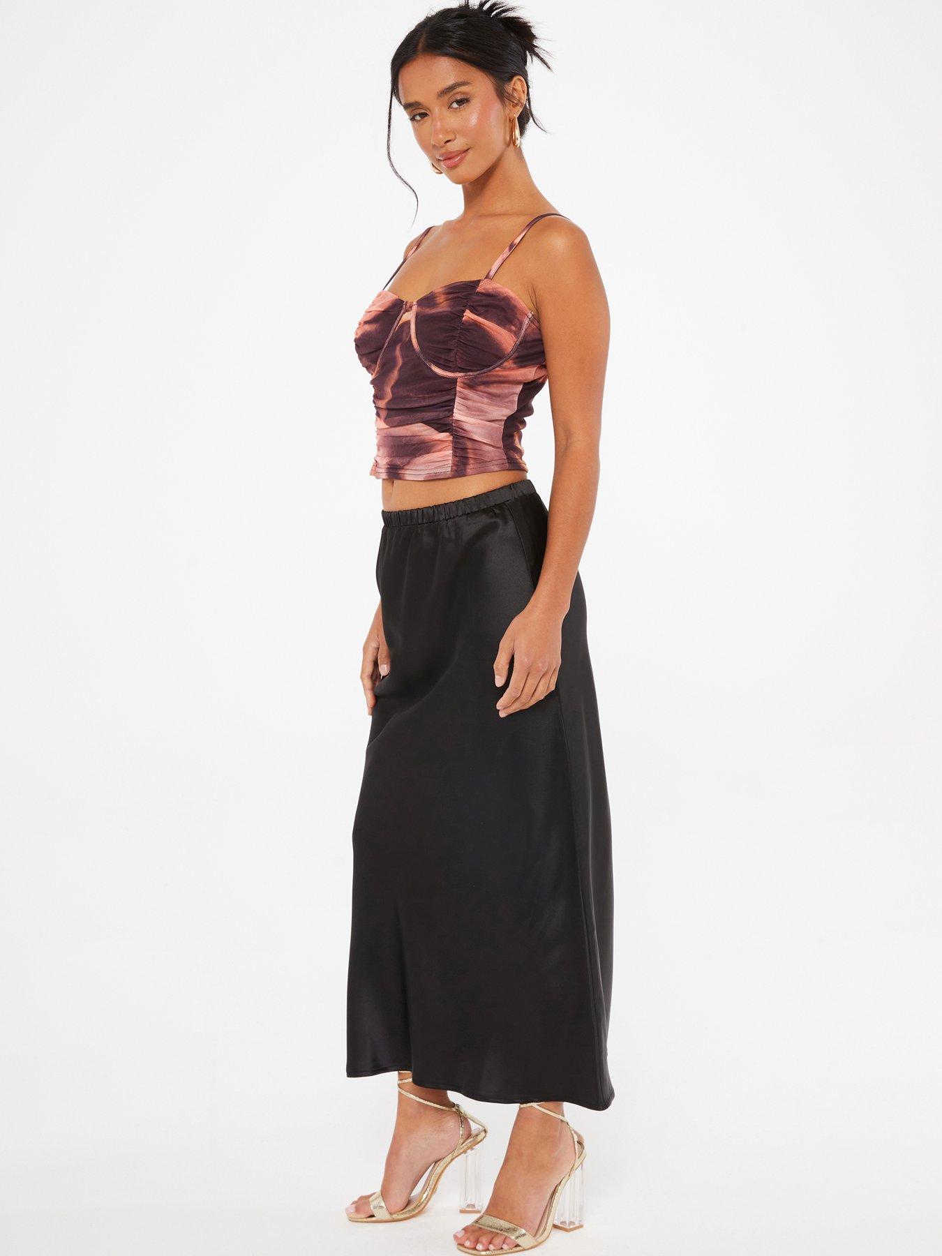 Petite satin hotsell maxi skirt