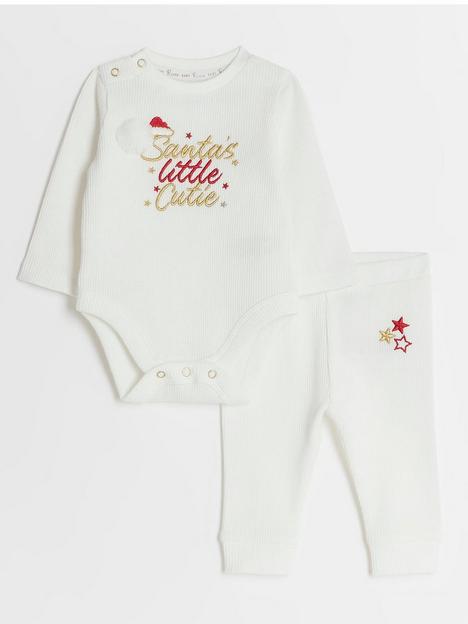 river-island-baby-baby-waffle-santas-little-cutie-outfit-white