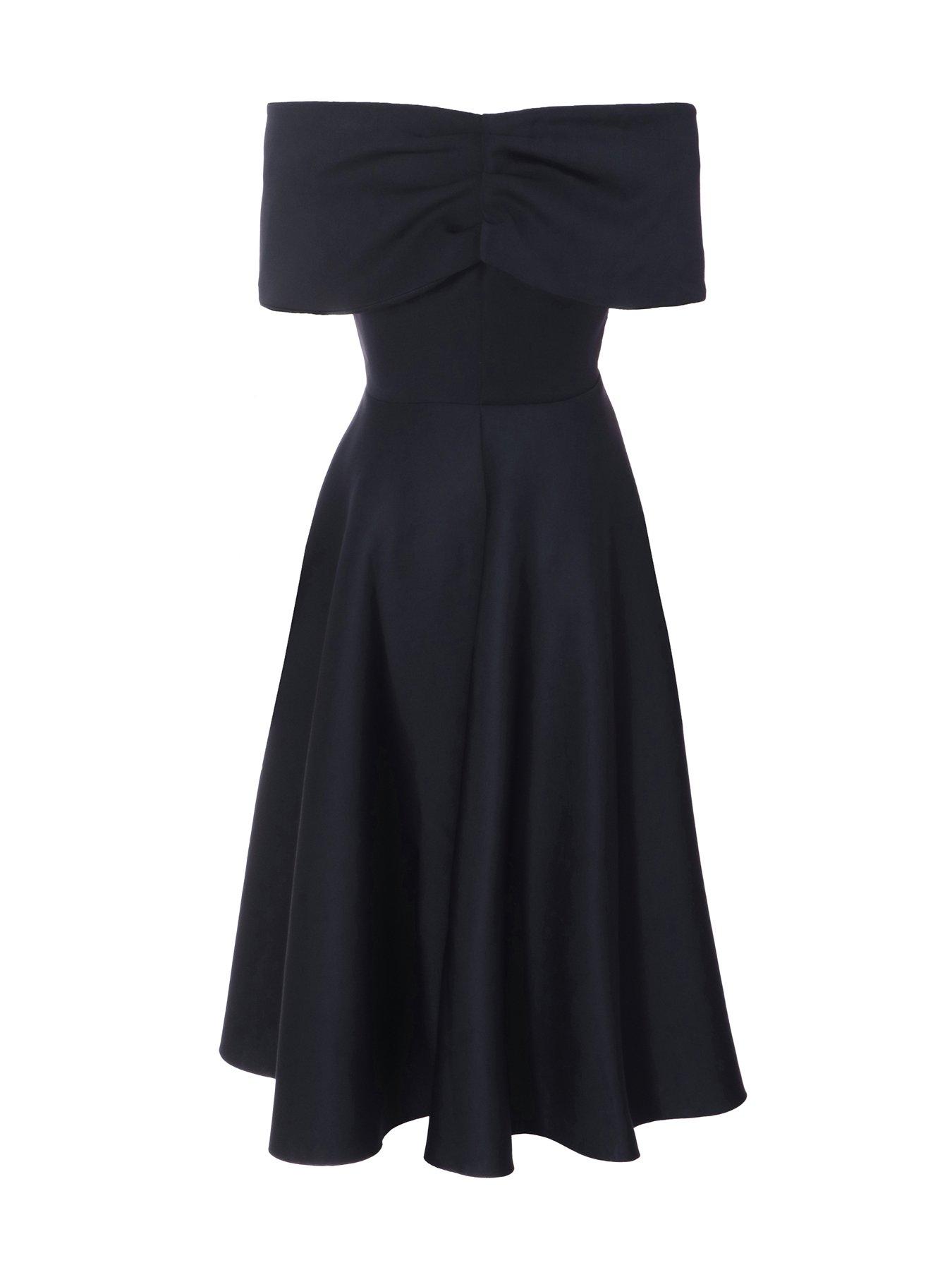 dress the population ferra strapless ruched fitted midi dress Strapless Draped Midi Dress | CAROLINA HERRERA
