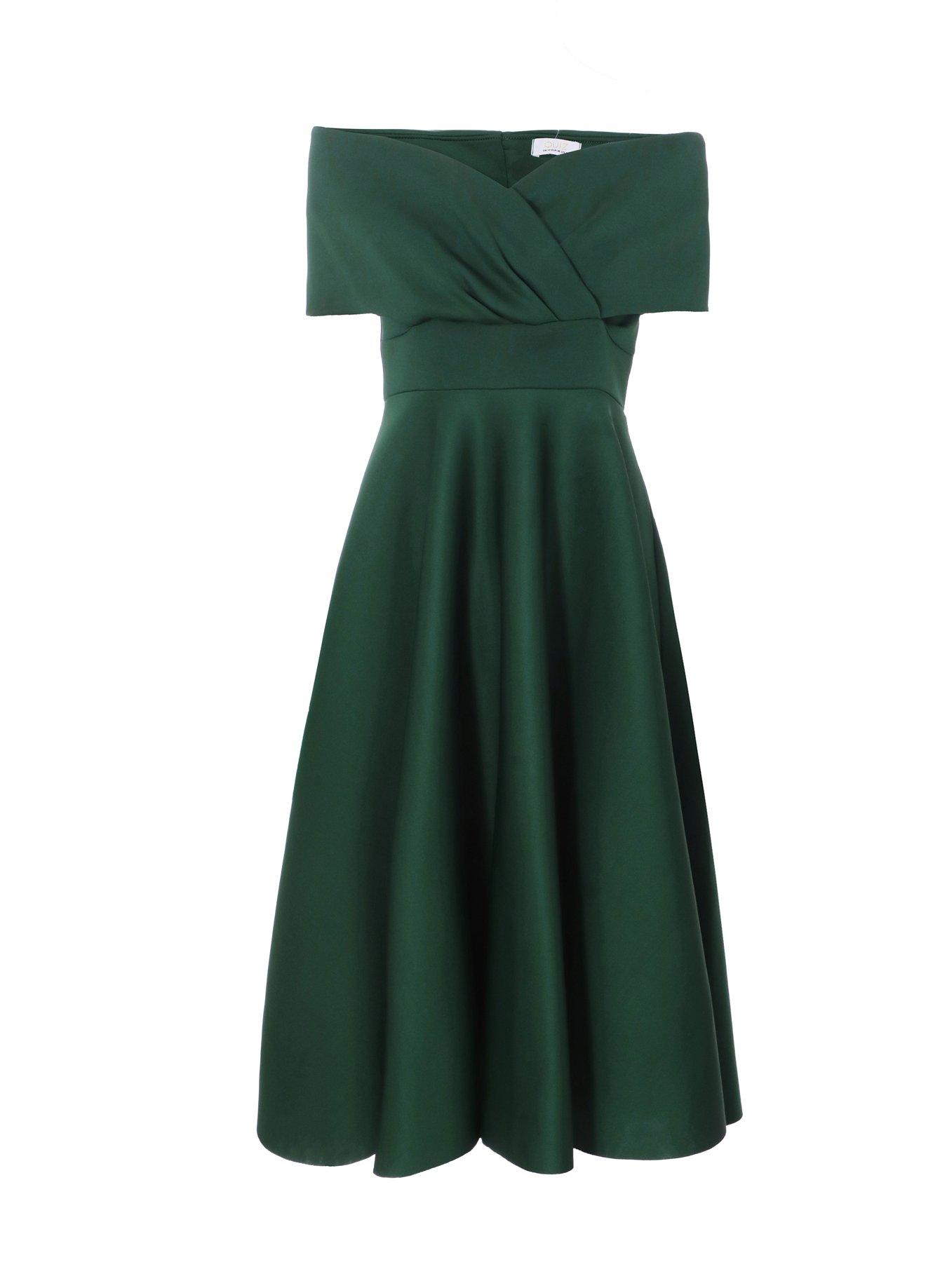 slim fit dress slacks Emerald Green Bardot Fishtail Full Length Gown  Rosies Closet