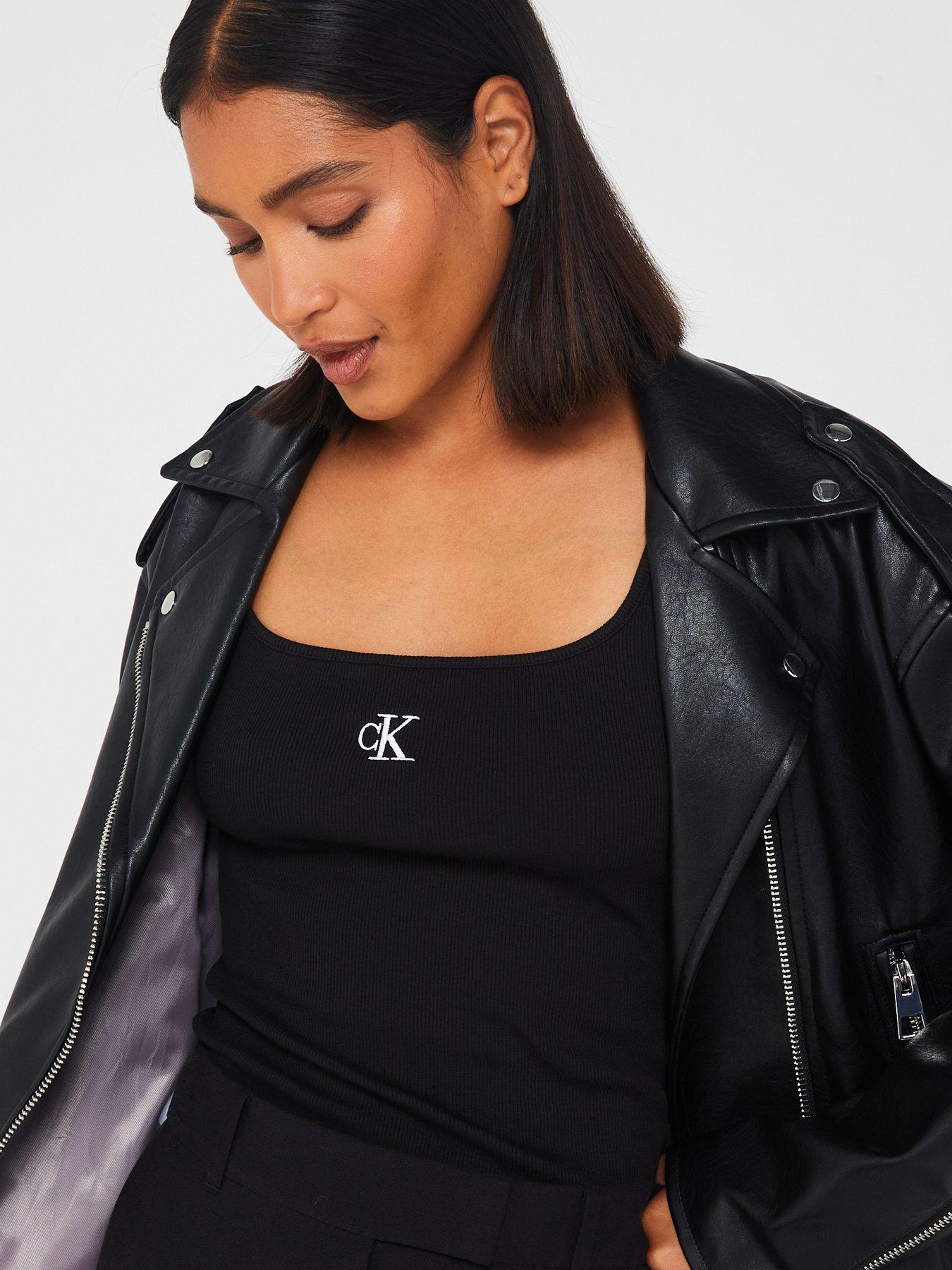  image of calvin-klein-jeans-logo-tank-top-black