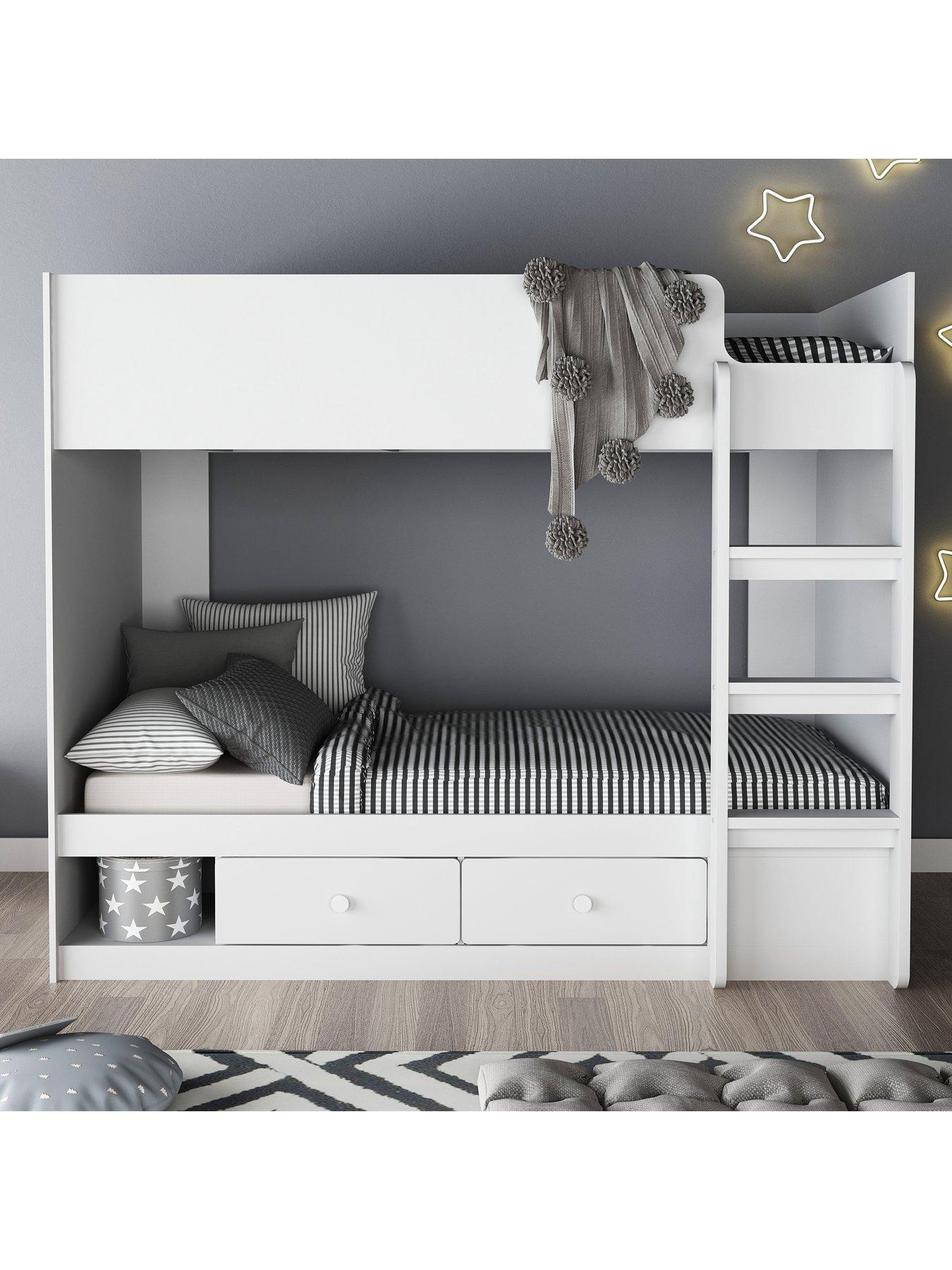 very-home-peyton-bunk-bed-frame-with-drawers-and-mattress-options-buy-and-save