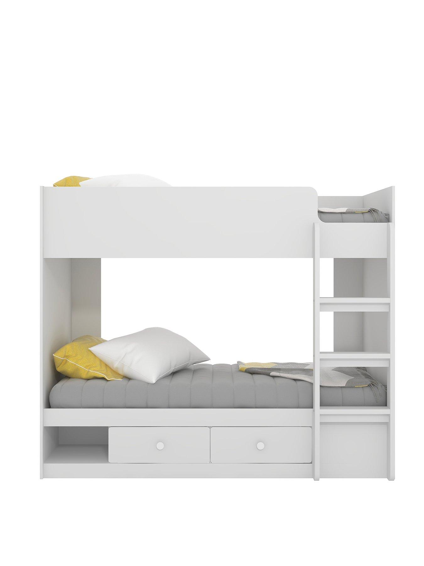  image of very-home-peyton-bunk-bed-frame-with-drawers-and-mattress-options-buy-and-save
