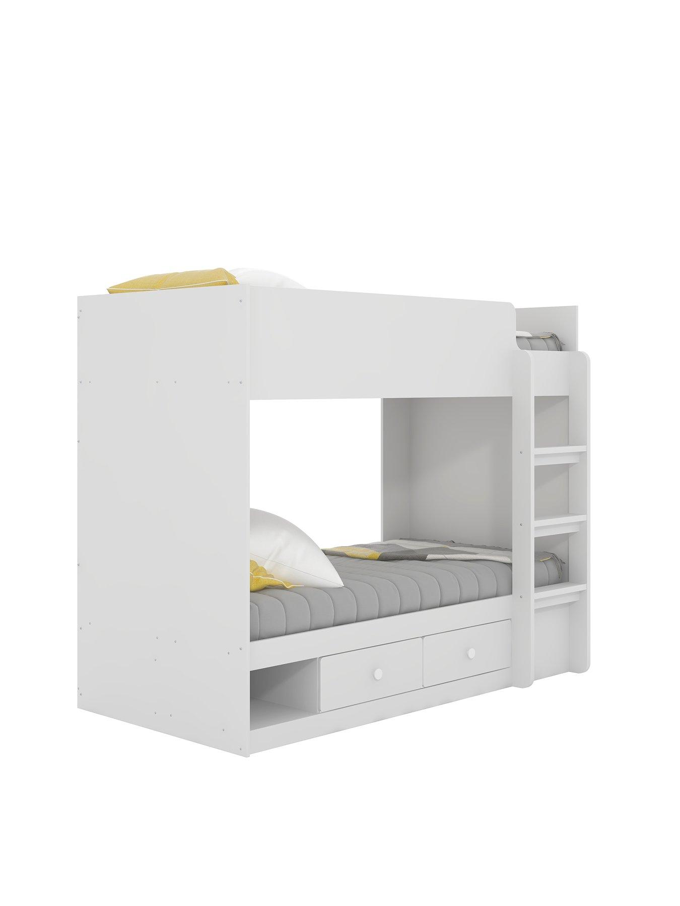  image of very-home-peyton-bunk-bed-frame-with-drawers-and-mattress-options-buy-and-save