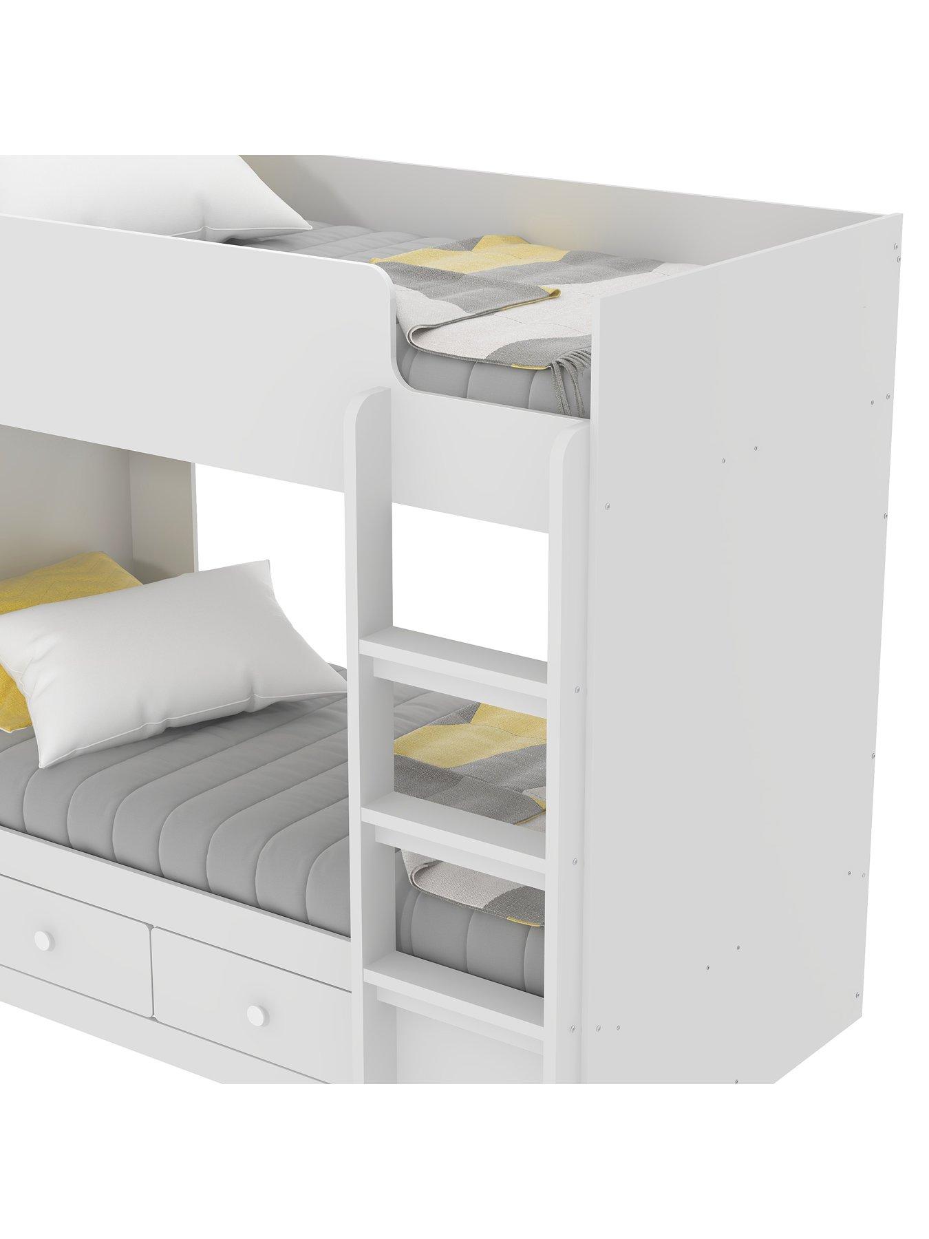  image of very-home-peyton-bunk-bed-frame-with-drawers-and-mattress-options-buy-and-save