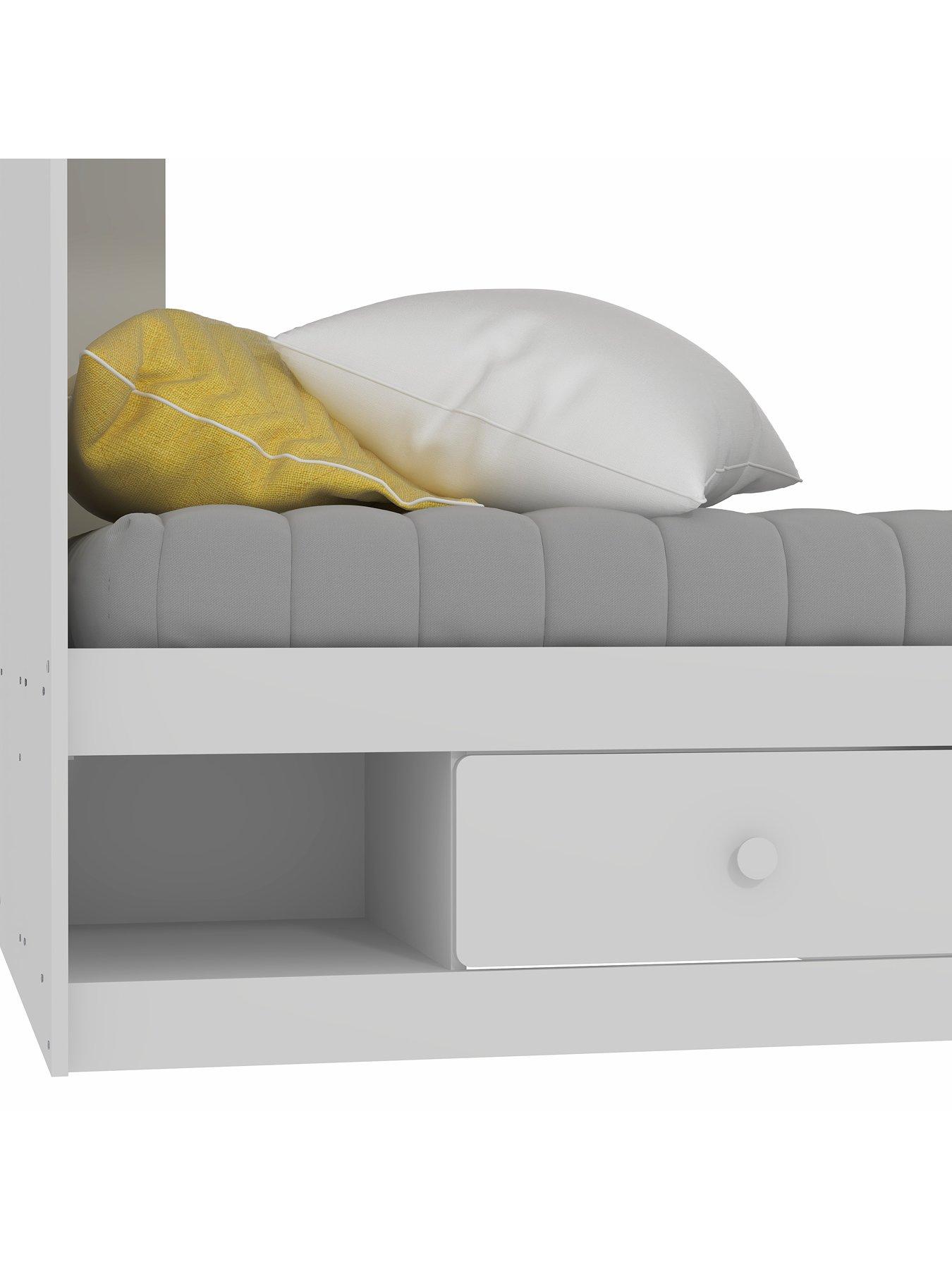  image of very-home-peyton-bunk-bed-frame-with-drawers-and-mattress-options-buy-and-save