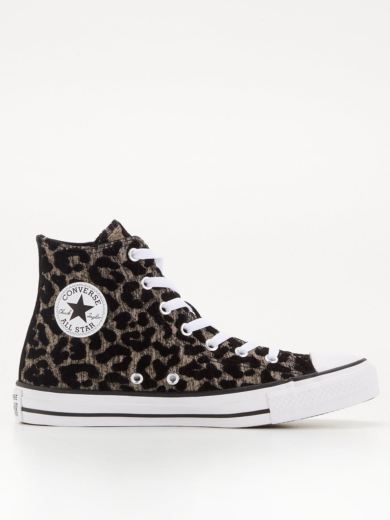 Black and sale white leopard converse