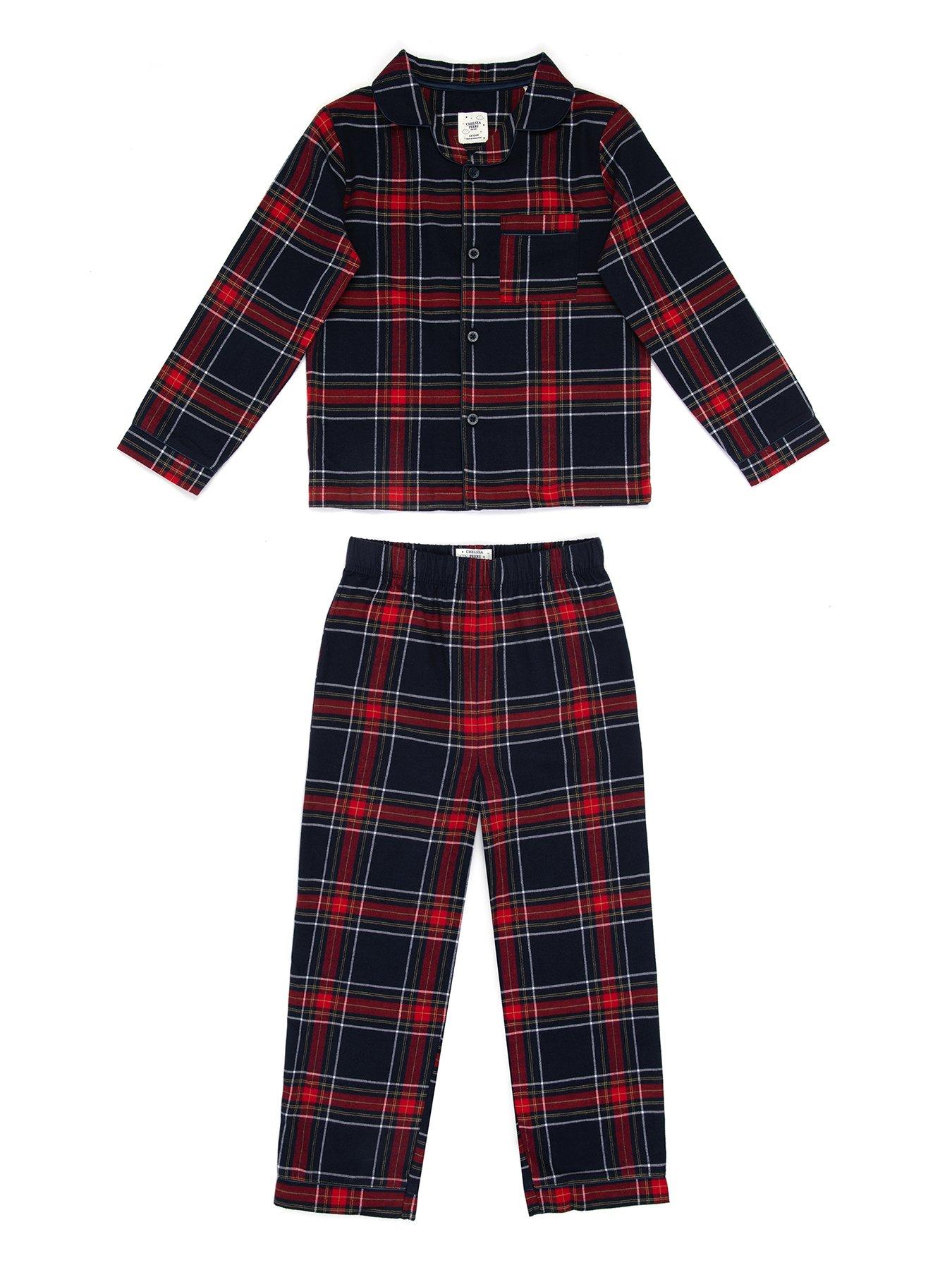 In The Style Unisex Kids Family Santa/Gingerbread Man Pinted Jersey Pyjama  Set - Navy