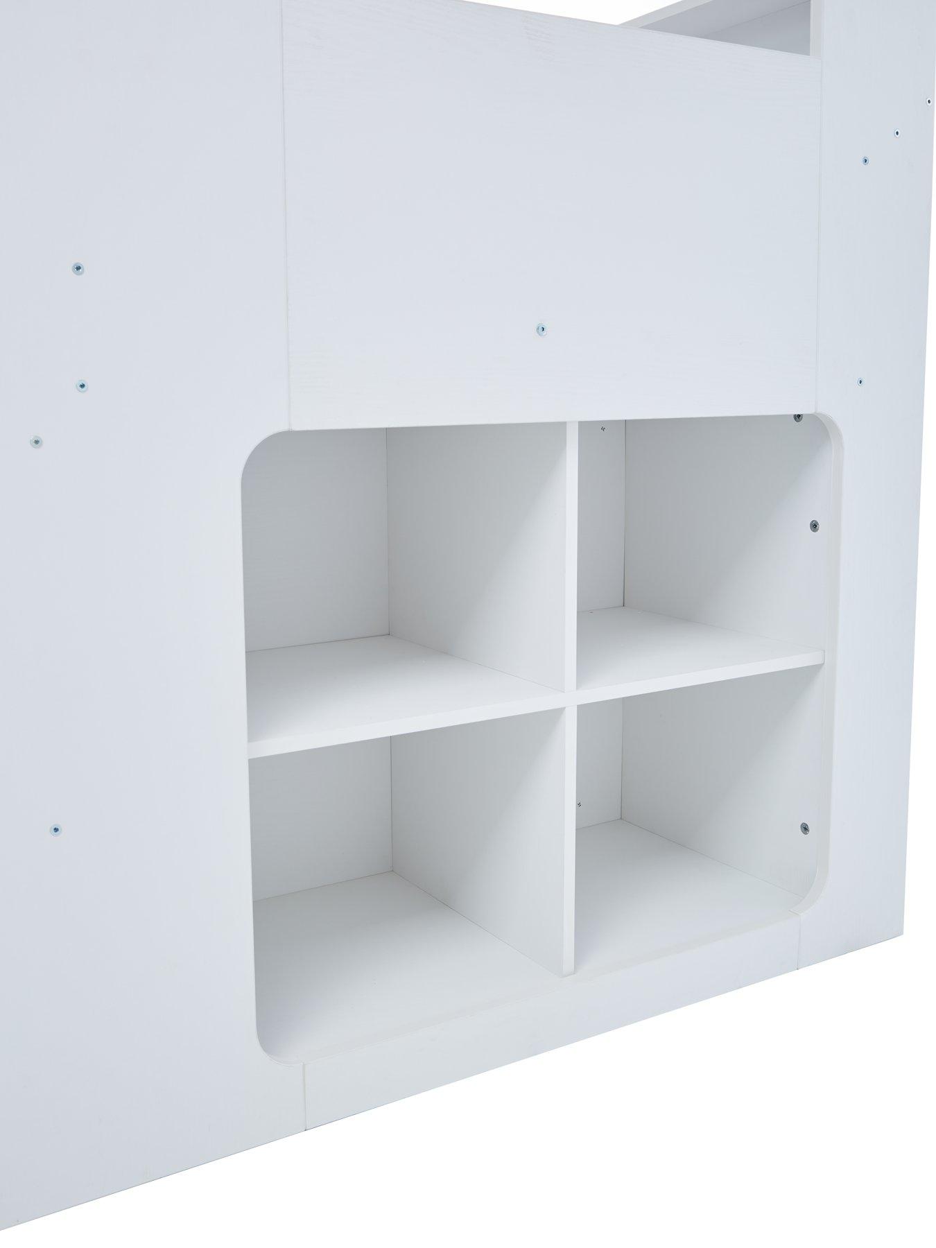 Image 5 of 6 of Very Home Aspen Mid Sleeper Bed Frame with Desk, Drawers and Shelves plus Mattress Options (Buy and SAVE!) &nbsp;- White Oak Effect