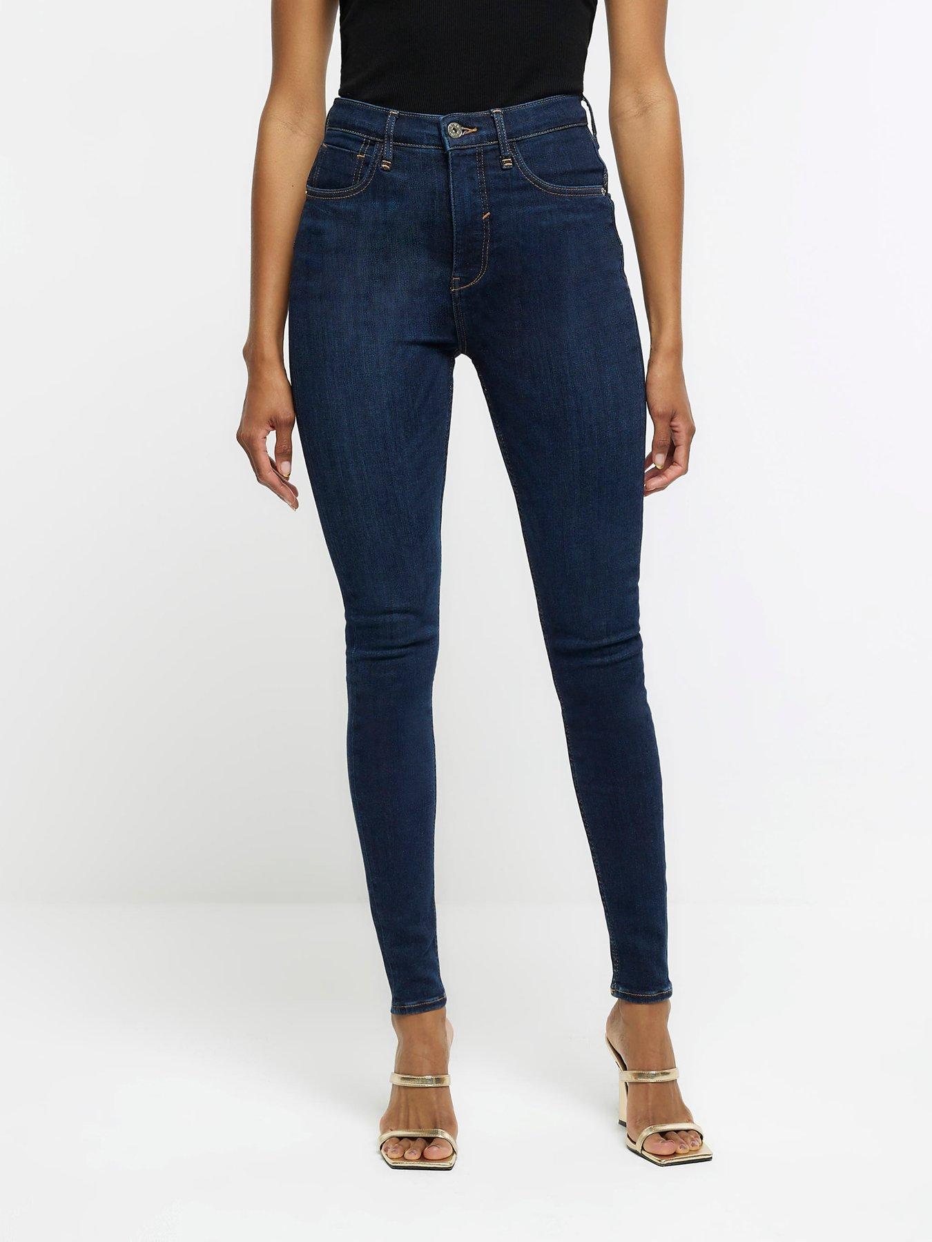 River Island High Rise Sculpt Skinny Jeans - Blue