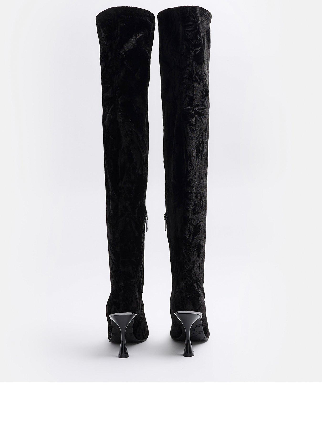 River Island Over The Knee Boot Black littlewoods