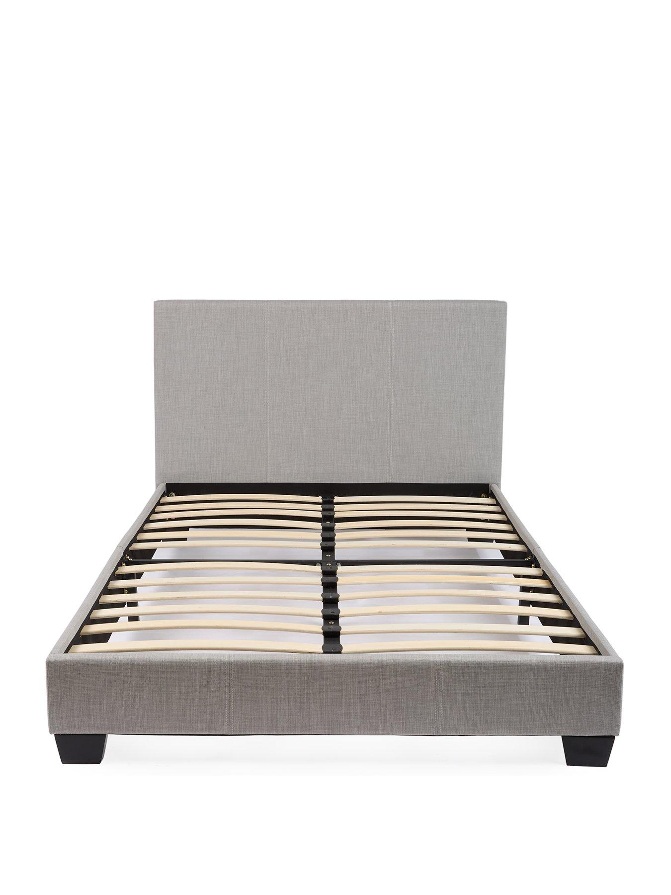Image 2 of 6 of The Very Collection Riley Fabric Small Double Bed Frame with Mattress Options (Buy &amp; SAVE!) - Light Grey - FSC&reg; Certified