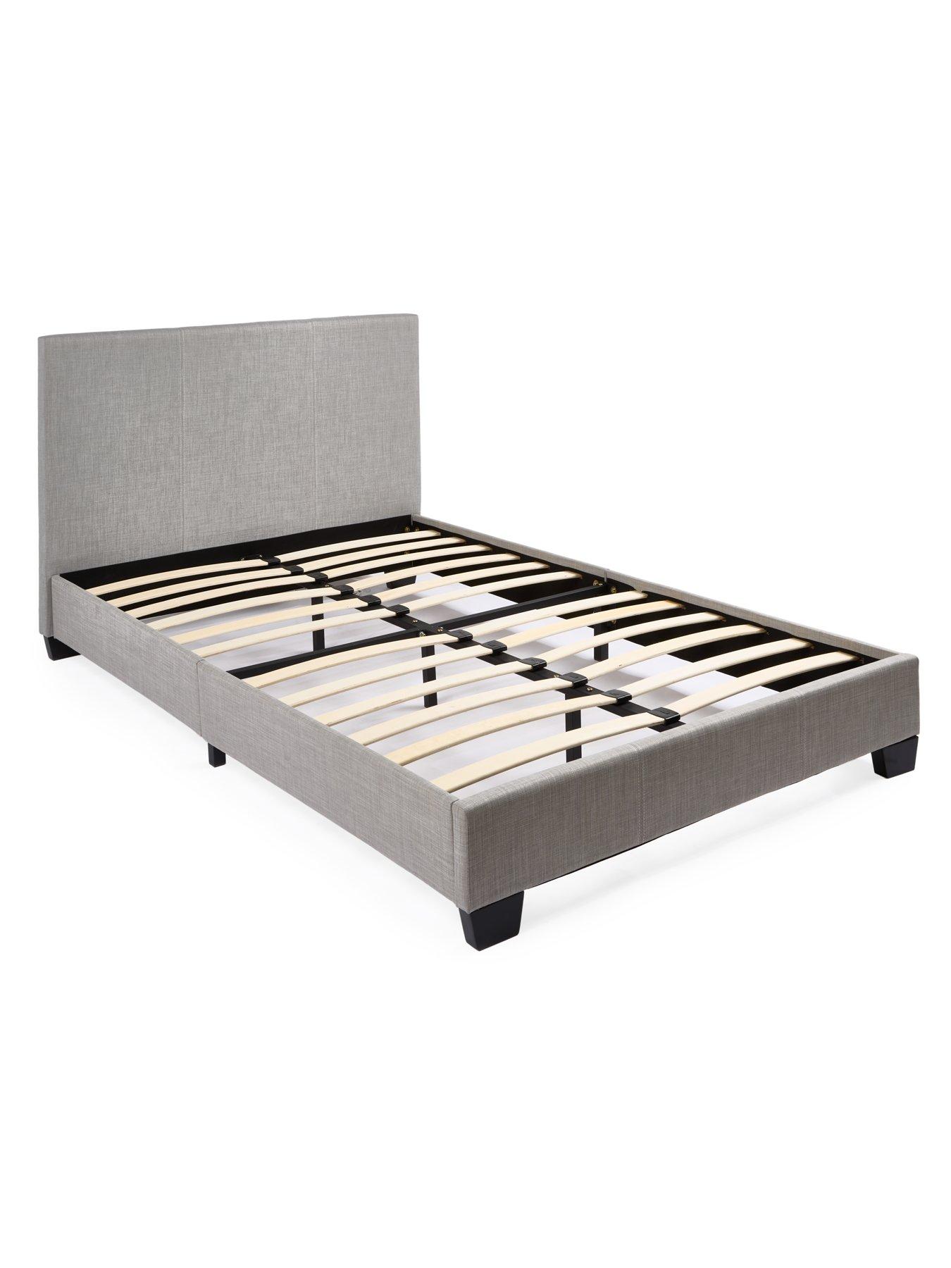 Image 3 of 6 of The Very Collection Riley Fabric Small Double Bed Frame with Mattress Options (Buy &amp; SAVE!) - Light Grey - FSC&reg; Certified
