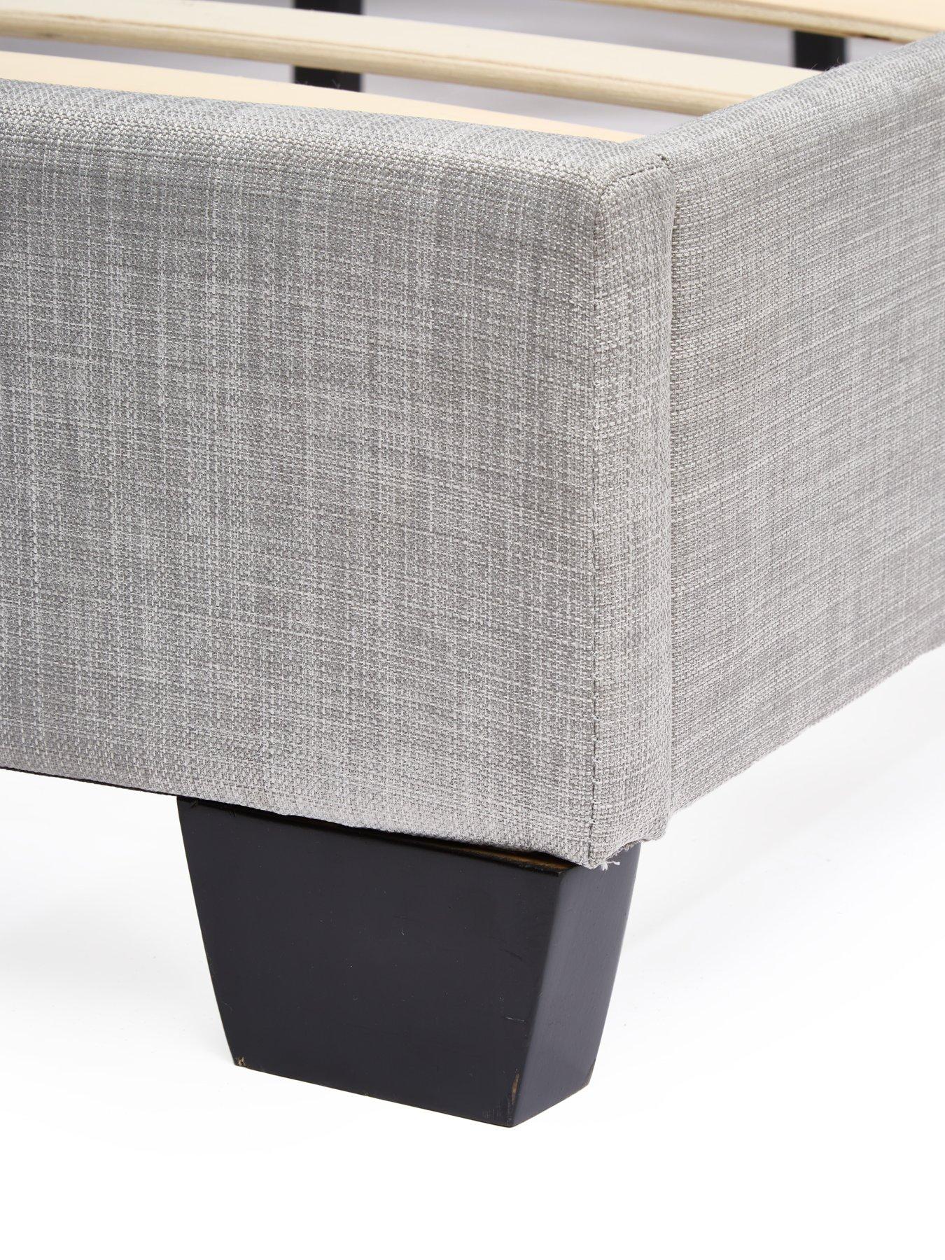 Image 5 of 6 of The Very Collection Riley Fabric Small Double Bed Frame with Mattress Options (Buy &amp; SAVE!) - Light Grey - FSC&reg; Certified