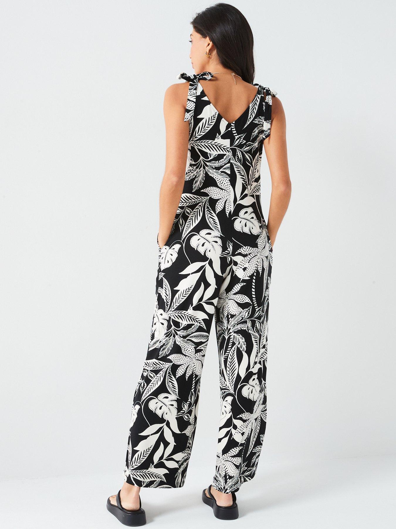 Image 2 of 5 of Everyday Tie Shoulder Jumpsuit - Print