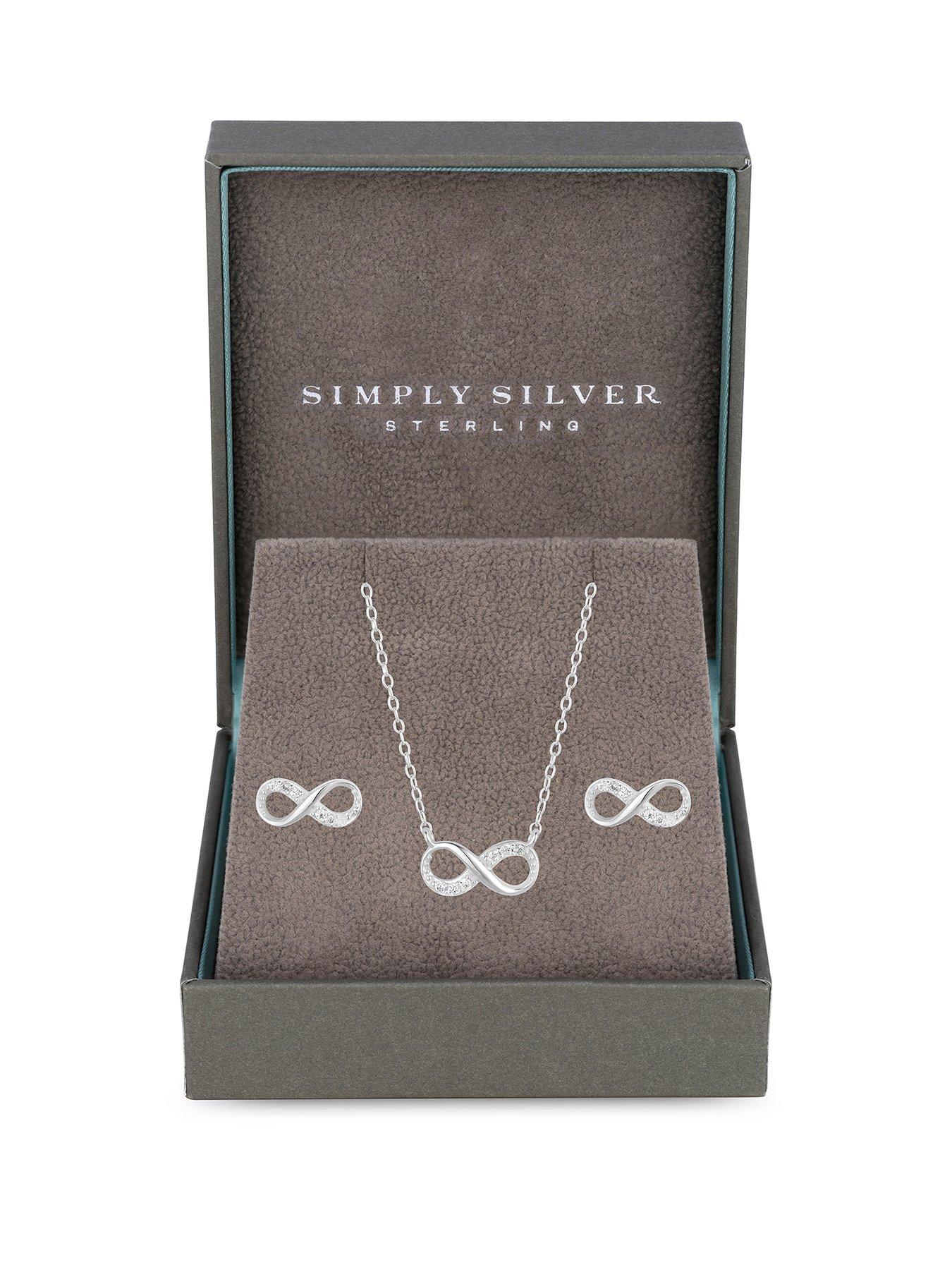 undefined Sterling Silver 925 Infinity Set - Gift Boxed