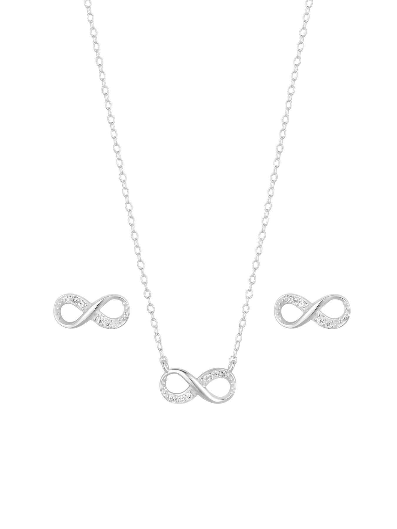 Simply Silver Sterling Silver 925 Infinity Set Gift Boxed