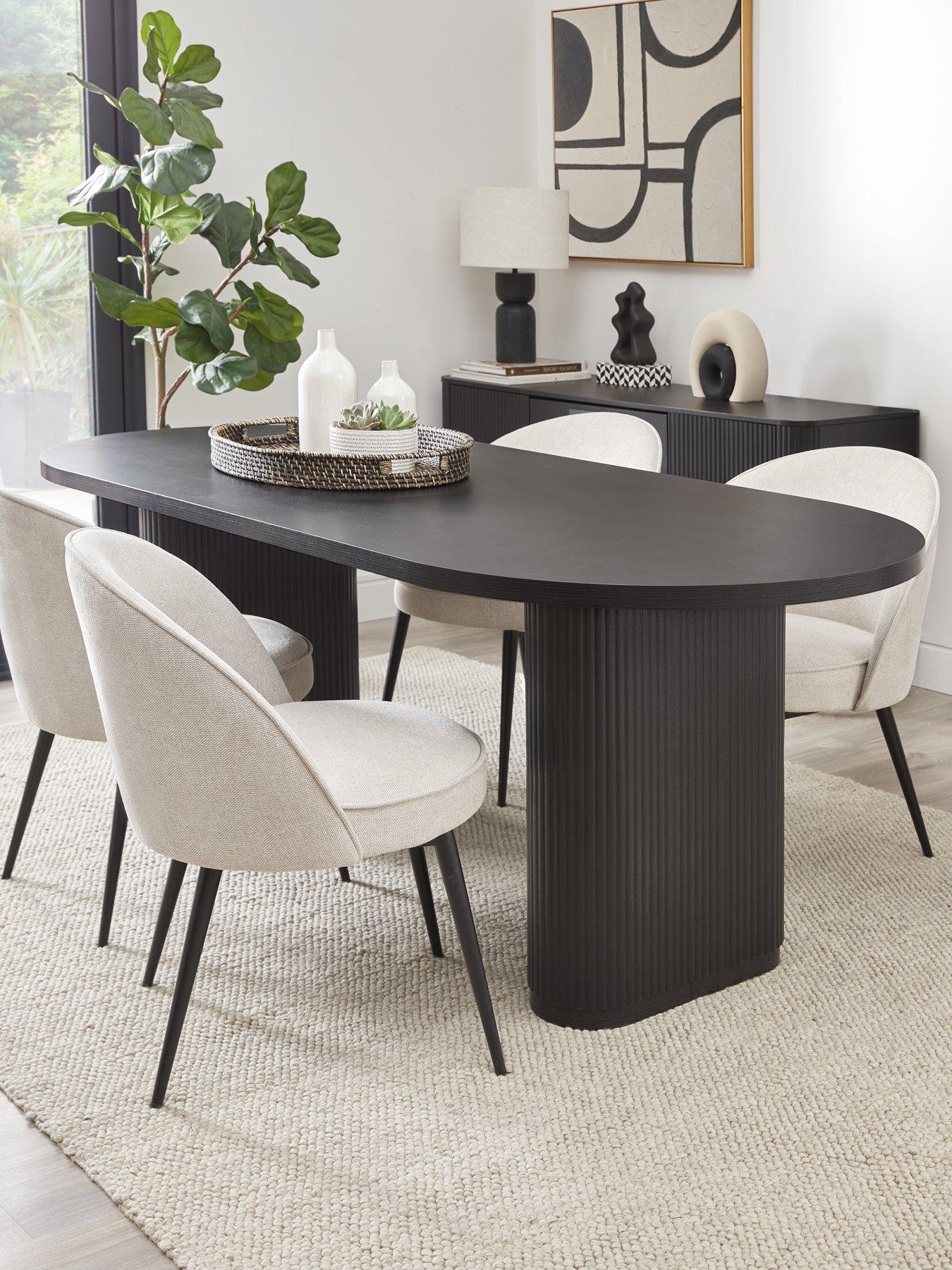 Very Home Carina 200 cm Dining Table 4 Chairs Black Natural littlewoods