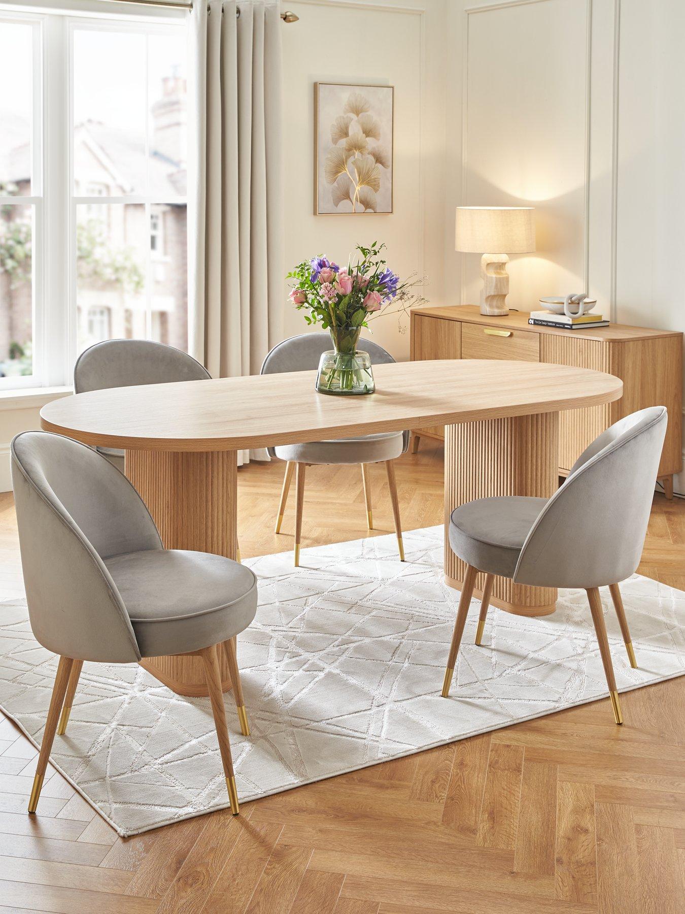 Very Home Carina 200 cm Dining Table Chairs Oak/Grey