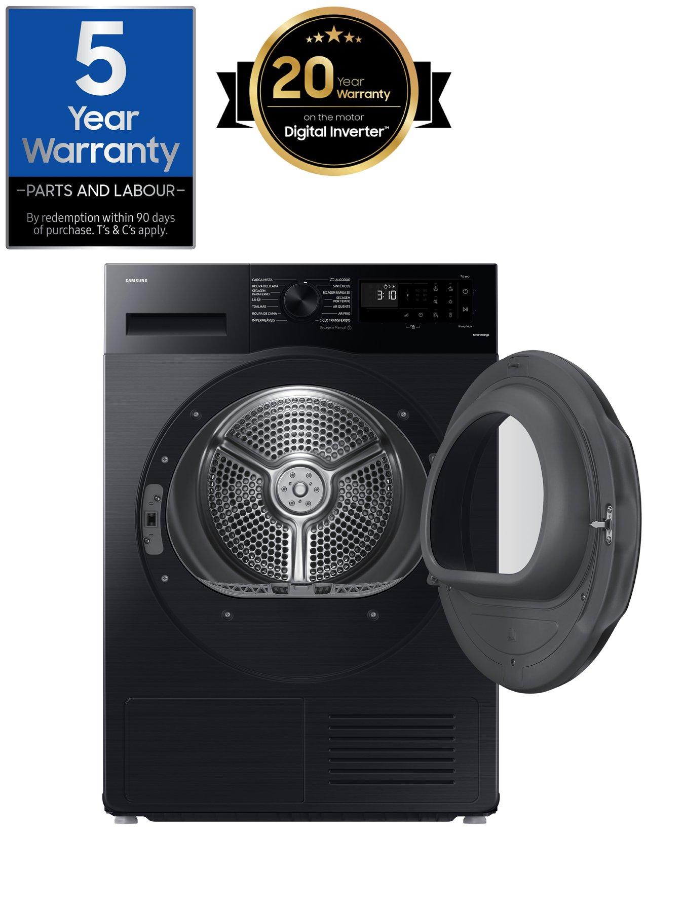  image of samsung-series-5-ai-energy-dv90cgc0a0abeu-9kg-heat-pump-tumble-dryer-with-optimaldry-black