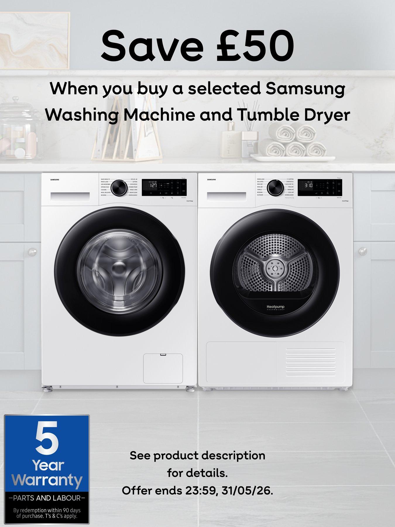 Image 2 of 8 of Samsung Series 5 AI Energy WW80CGC04DAEEU 8kg Load, 1400rpm Spin ecobubble Washing Machine with SmartThings - White