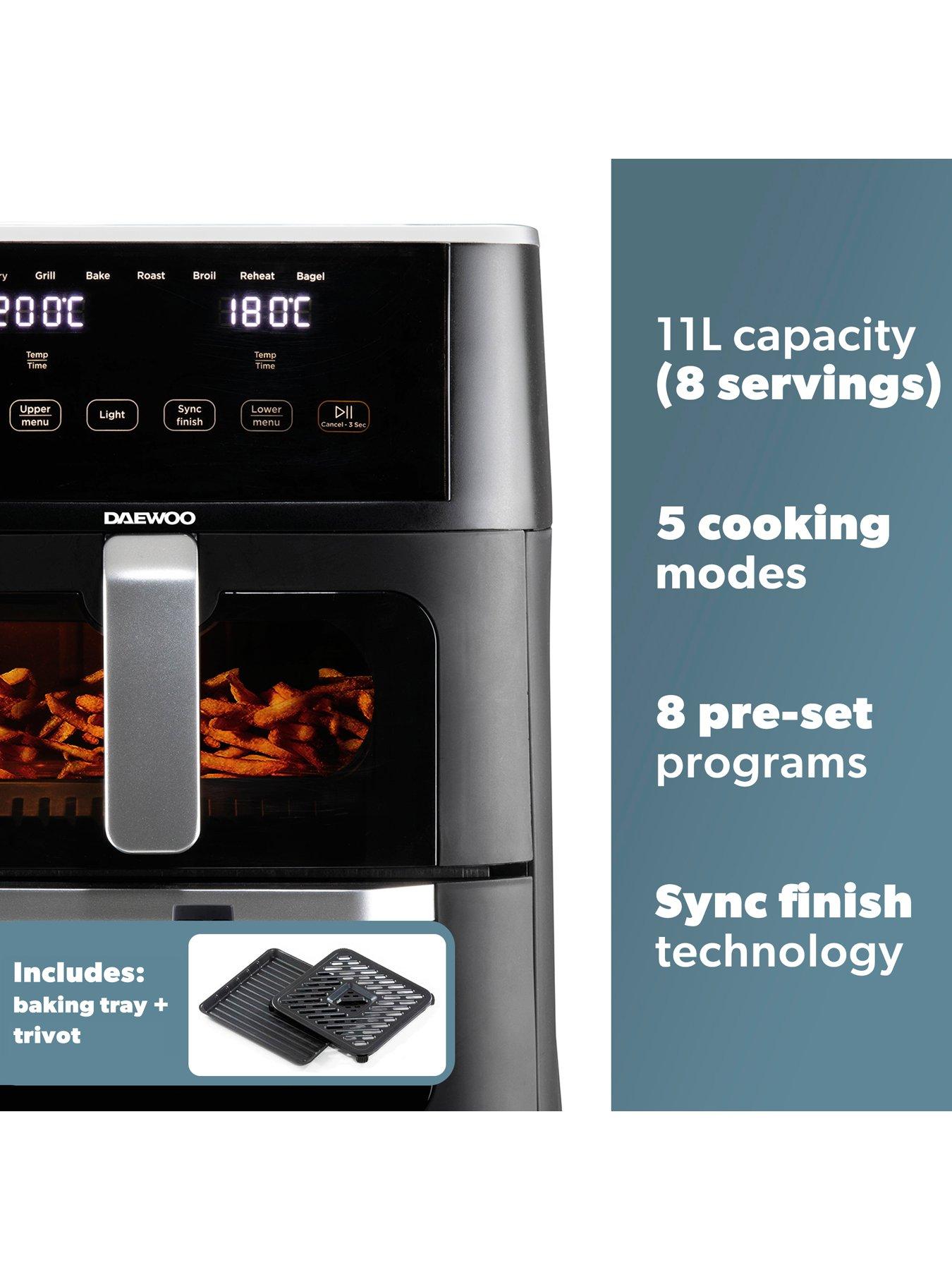 Image 2 of 5 of Daewoo 11L Split Draw Air fryer - 6L on the top / 5L on the bottom