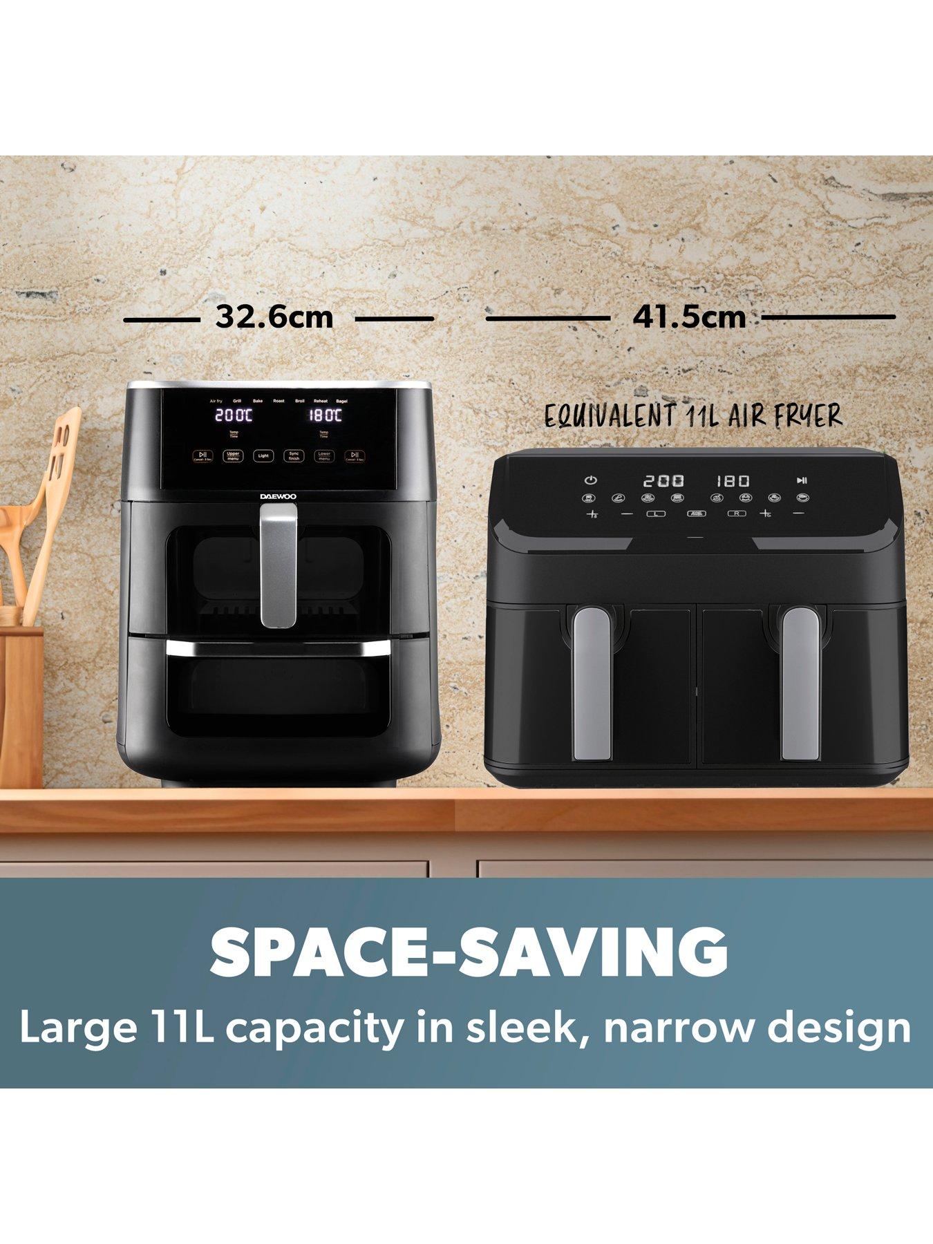 Daewoo 11L Split Draw Air fryer - 6L on the top / 5L on the bottom ...