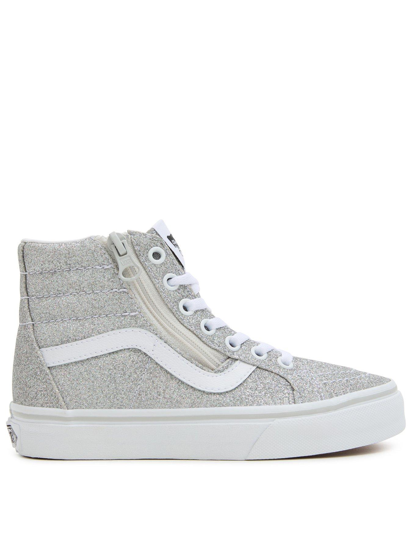 Silver vans hot sale glitter