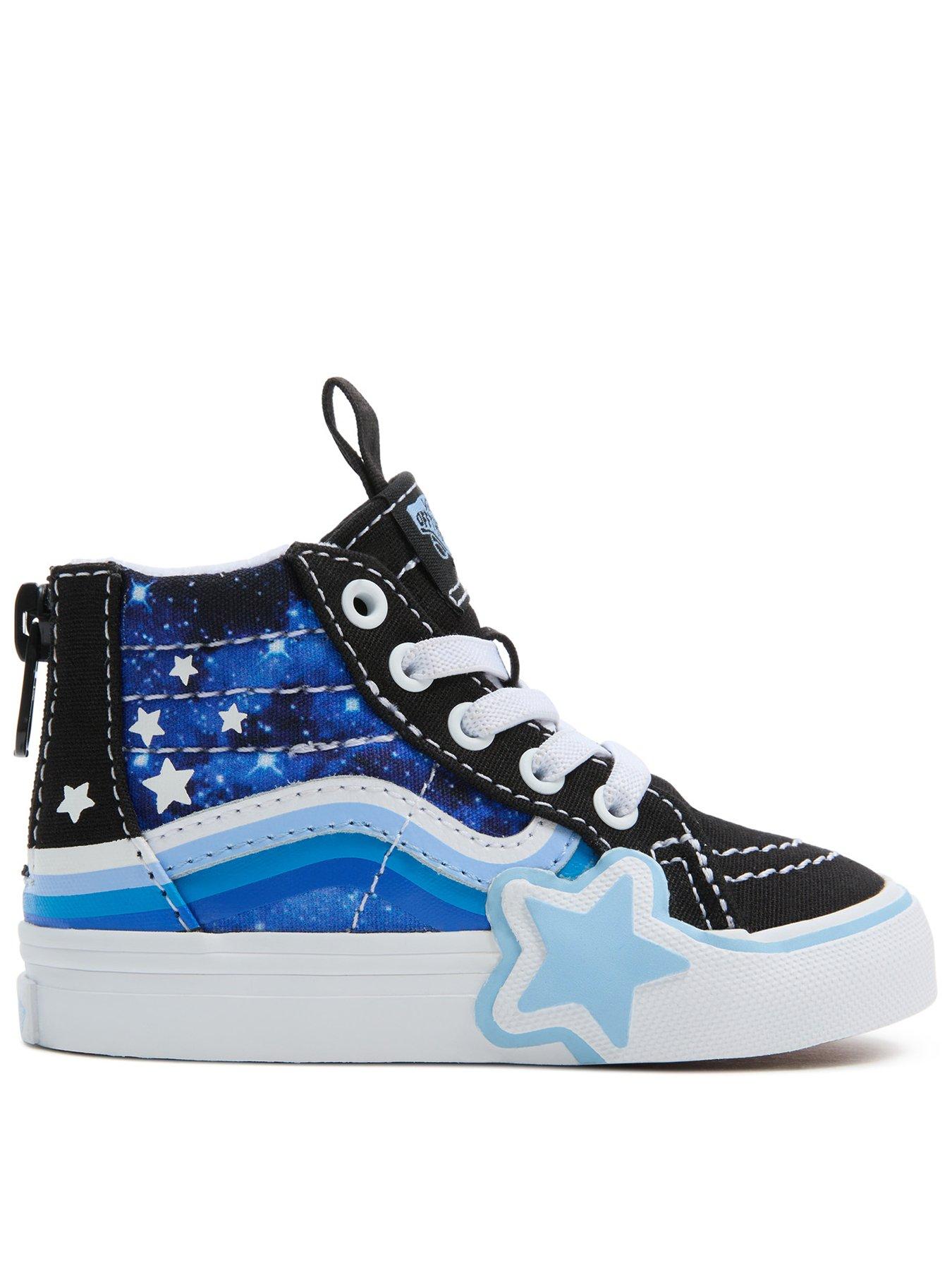 Vans Sk8 hi Zip Rainbow Star Toddler Trainers Black