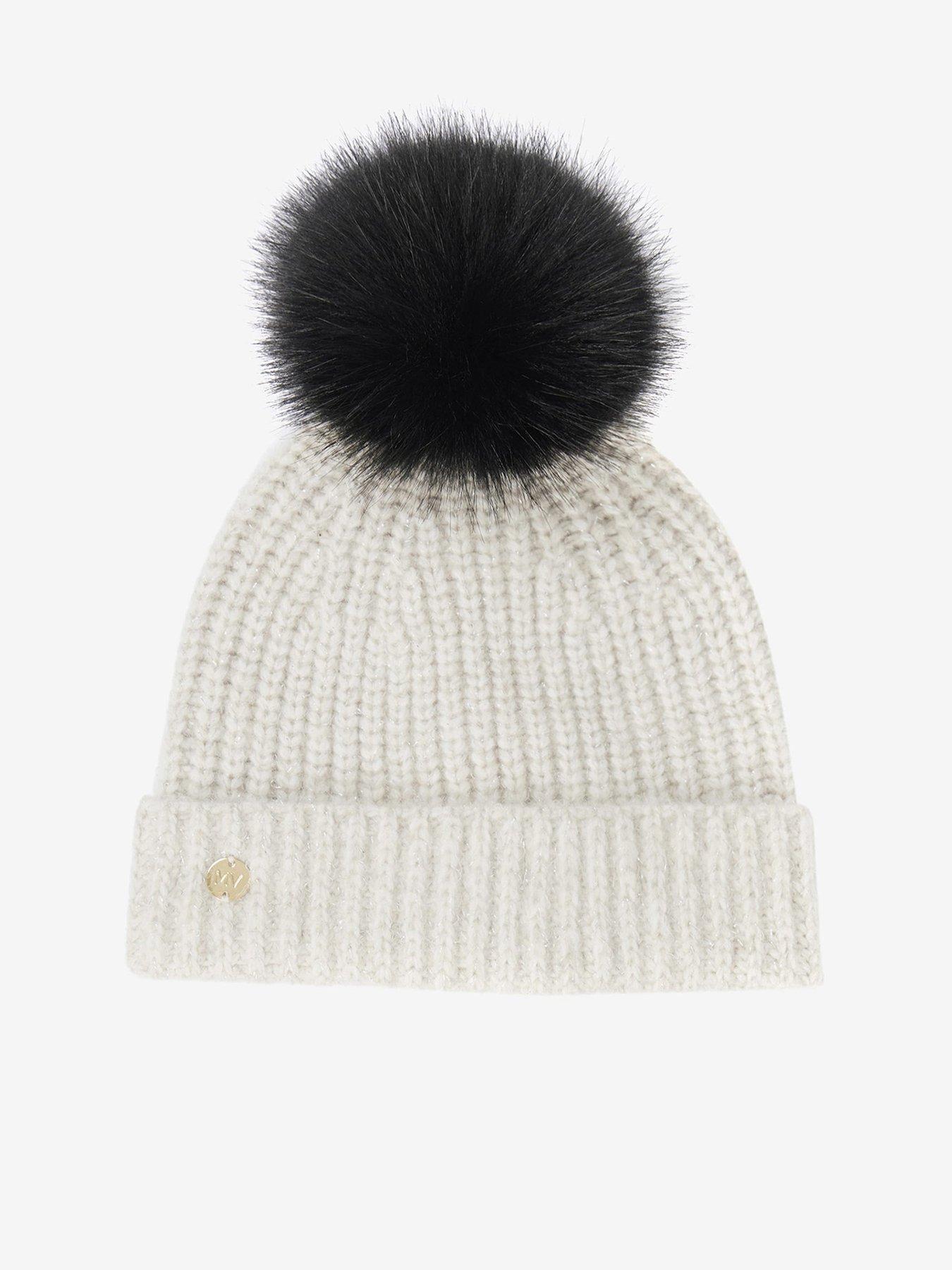 Mint Velvet Neutral Lurex Pom Hat | littlewoods.com