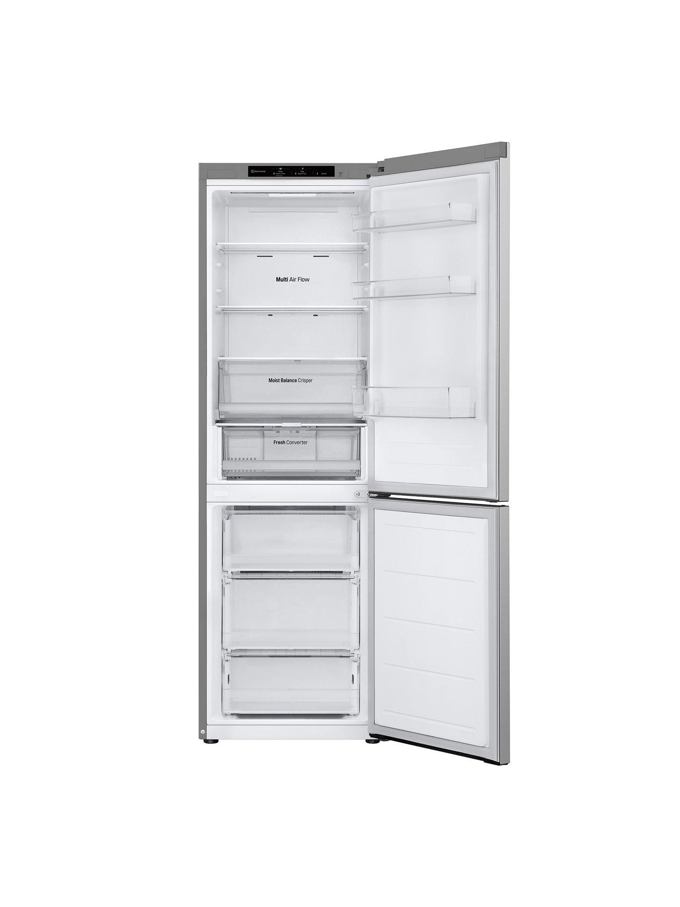  image of lg-naturefresh-gbv3100dpy-60cm-wide-fridge-freezer-prime-silver-344l