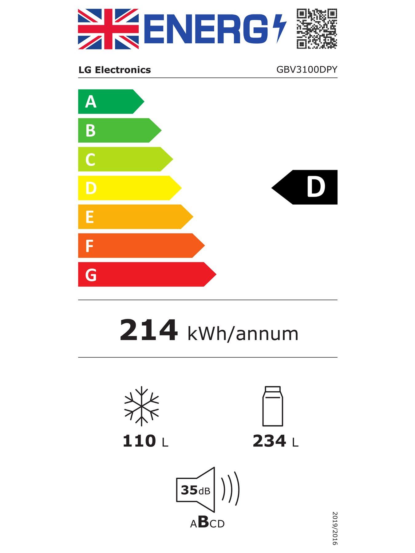 Image 7 of 7 of LG NatureFRESH GBV3100DPY 60cm Wide Fridge Freezer - Prime Silver - 344L