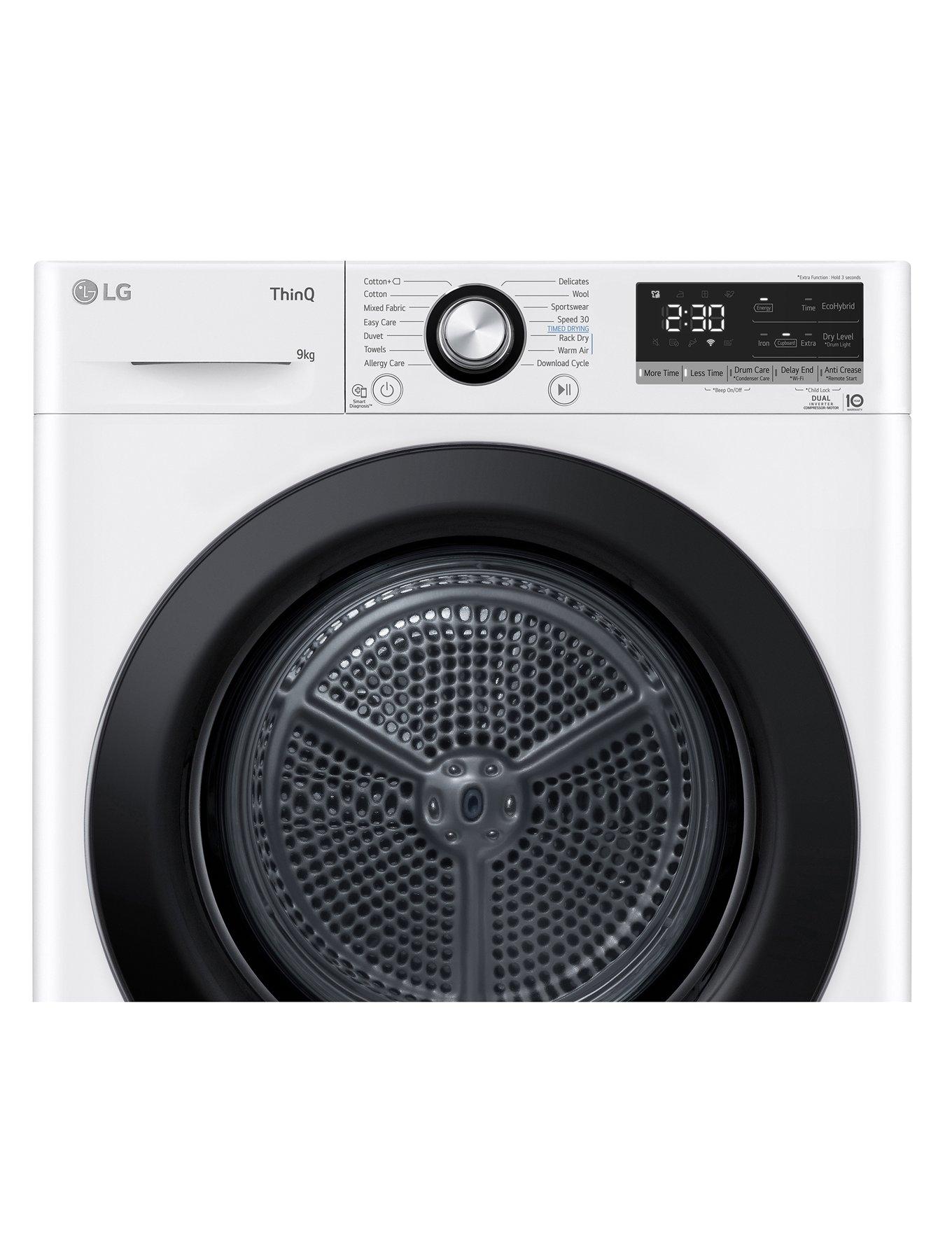  image of lg-dual-dry-fdv309wn-9kg-heat-pump-tumble-dryer-white-a-rated
