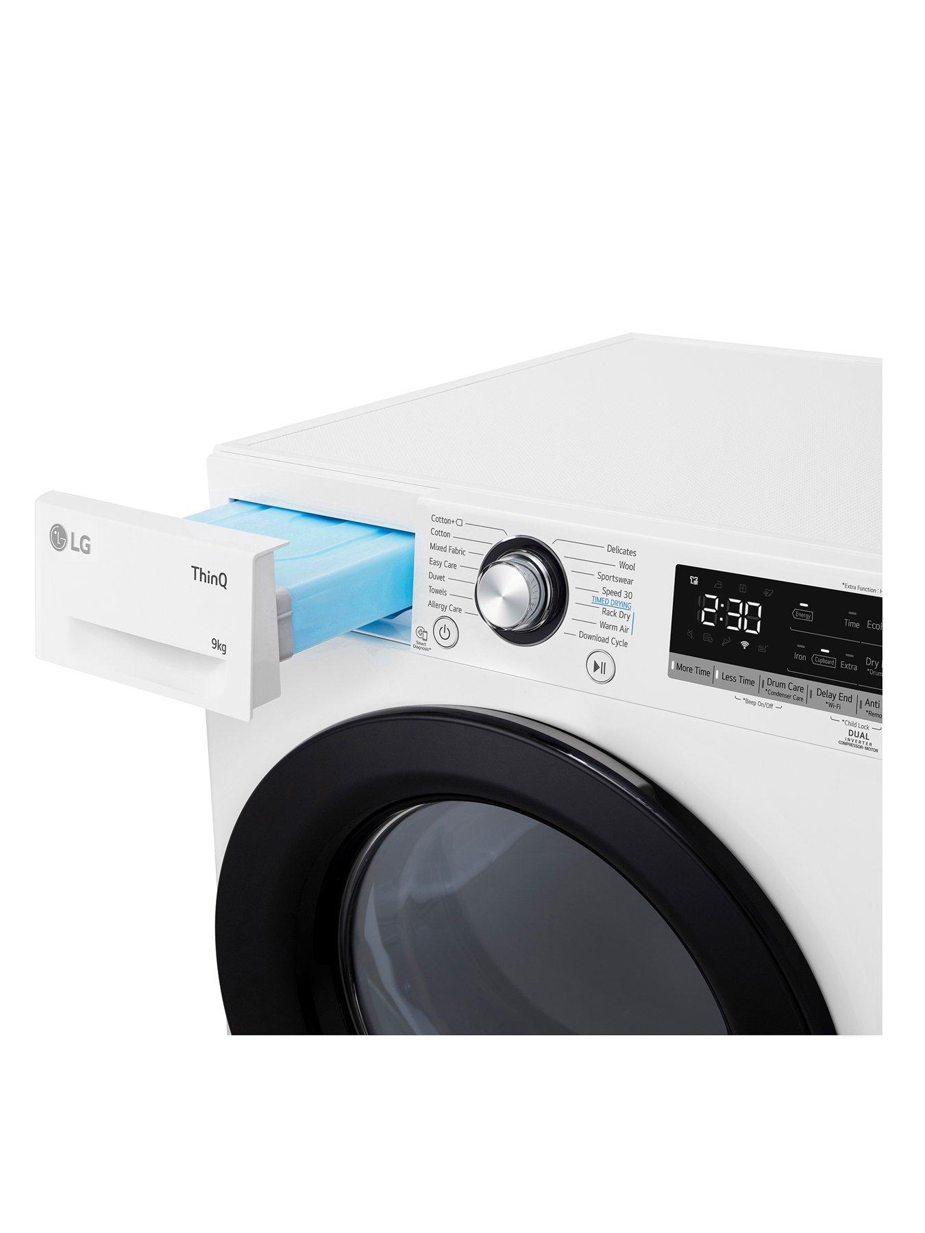  image of lg-dual-dry-fdv309wn-9kg-heat-pump-tumble-dryer-white-a-rated