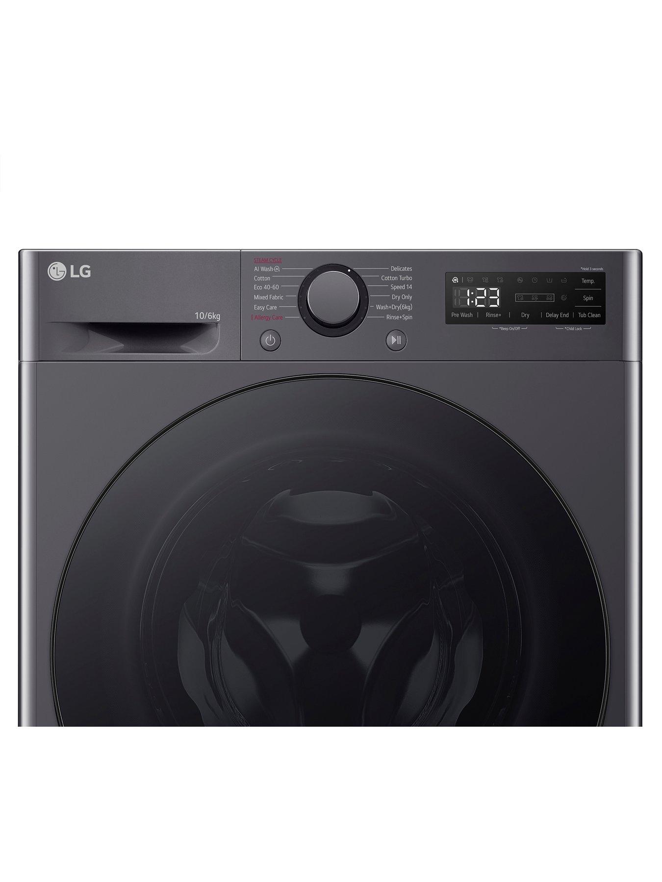  image of lg-turbowash-fwy606gbln1nbsp10kg-wash-6kg-dry-1400-spin-washer-dryer-slate-grey