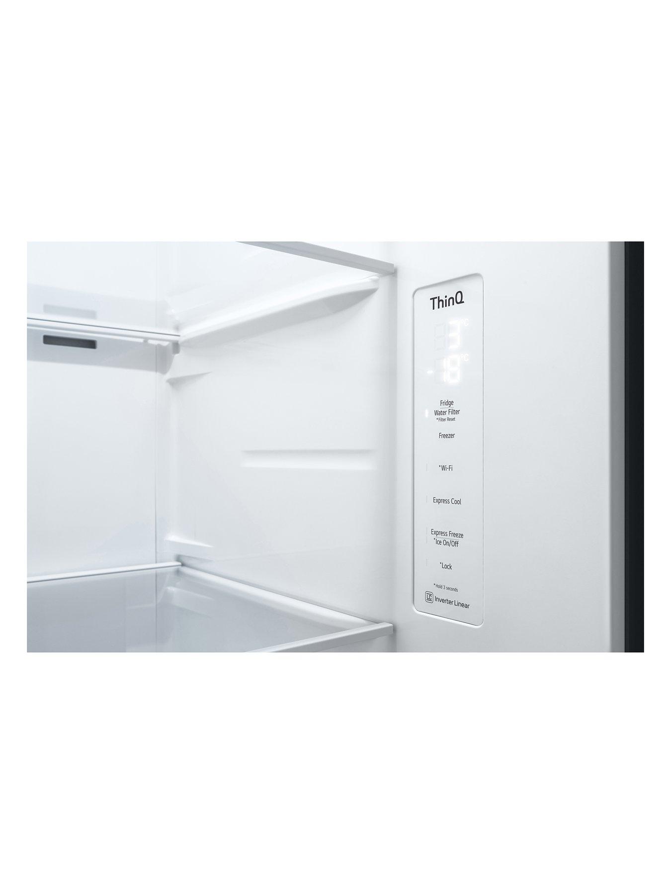  image of lg-naturefresh-gslv70pztd-side-by-sidenbsp-wifinbspfridge-freezer-with-water-amp-ice-dispensernbsp--shiny-steel-635l