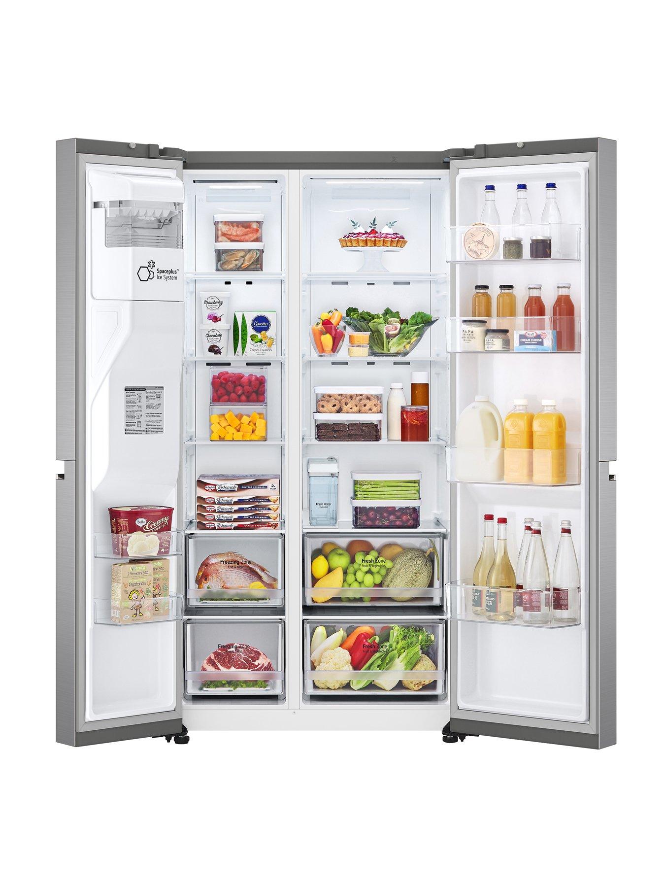  image of lg-naturefresh-gslv71pztd-side-by-side-fridge-freezer-with-non-plumbednbspwater-amp-icenbspdispensernbsp--shiny-steel-635l