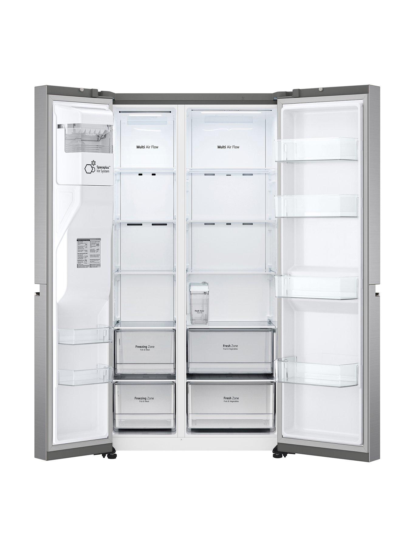  image of lg-naturefresh-gslv71pztd-side-by-side-fridge-freezer-with-non-plumbednbspwater-amp-icenbspdispensernbsp--shiny-steel-635l