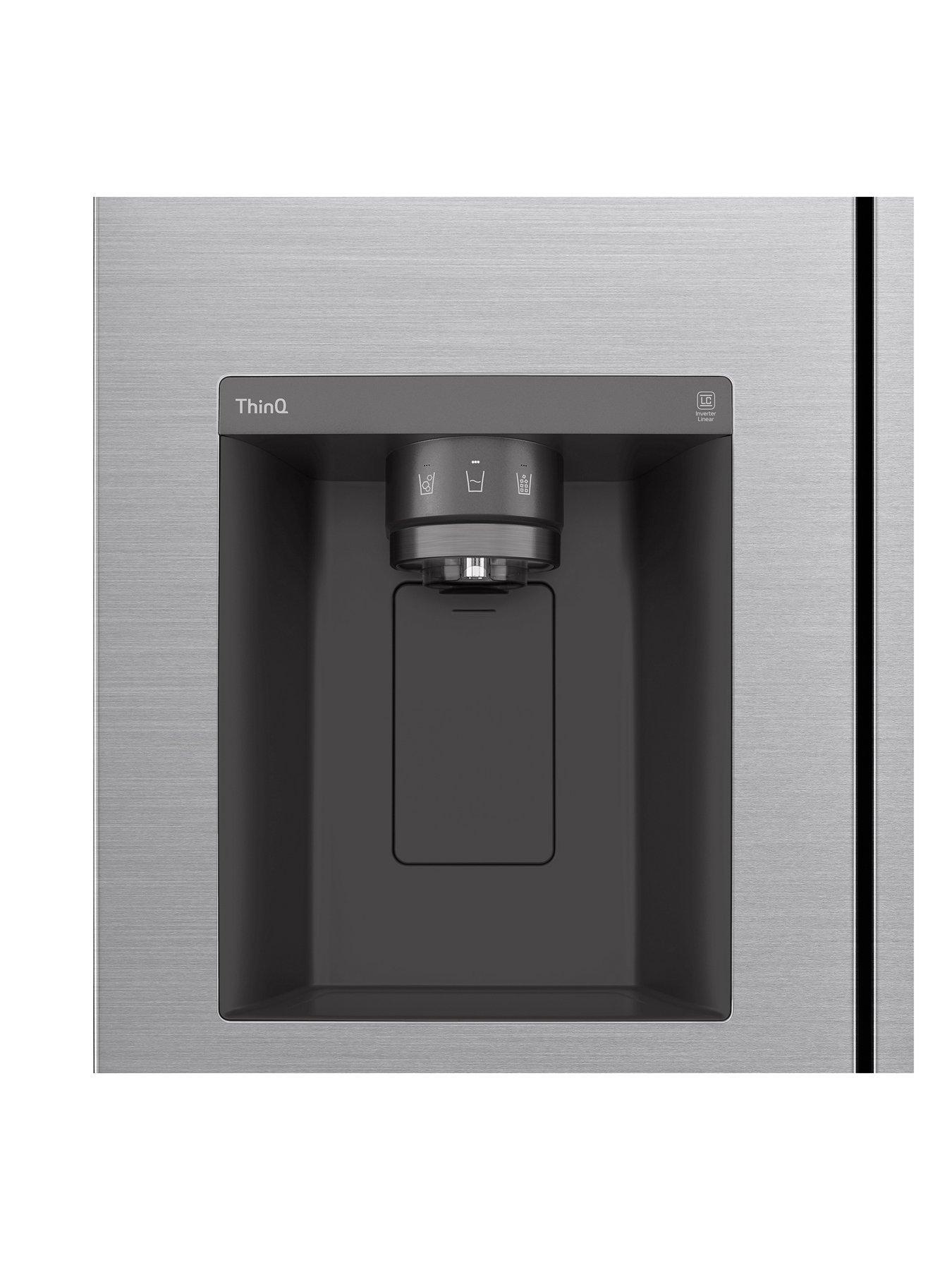  image of lg-naturefresh-gslv71pztd-side-by-side-fridge-freezer-with-non-plumbednbspwater-amp-icenbspdispensernbsp--shiny-steel-635l