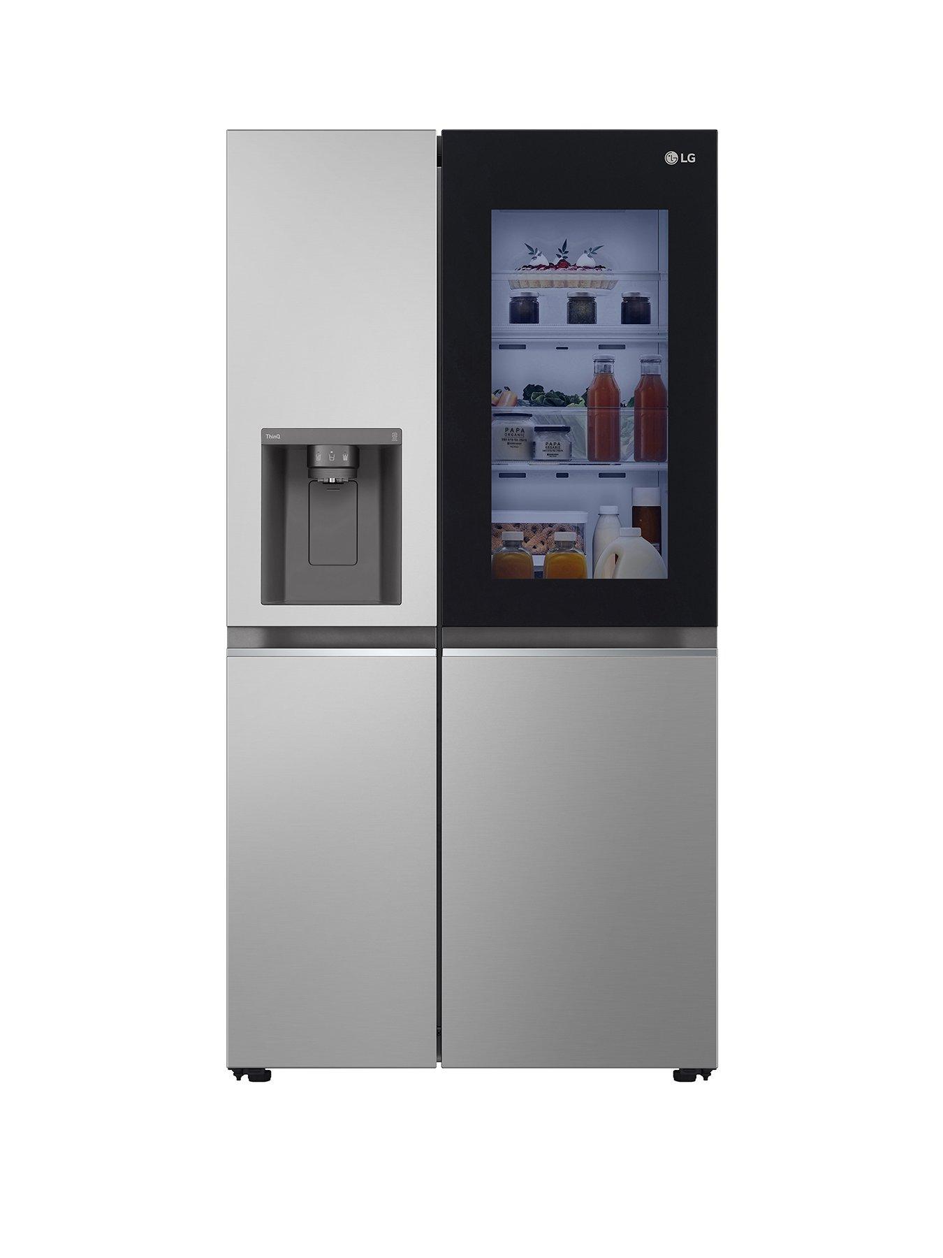  image of lg-instaview-gsgv81pyll-side-by-side-americannbspfridge-freezer-with-non-plumbed-water-amp-ice-dispenser-prime-silver-635l-e-rated