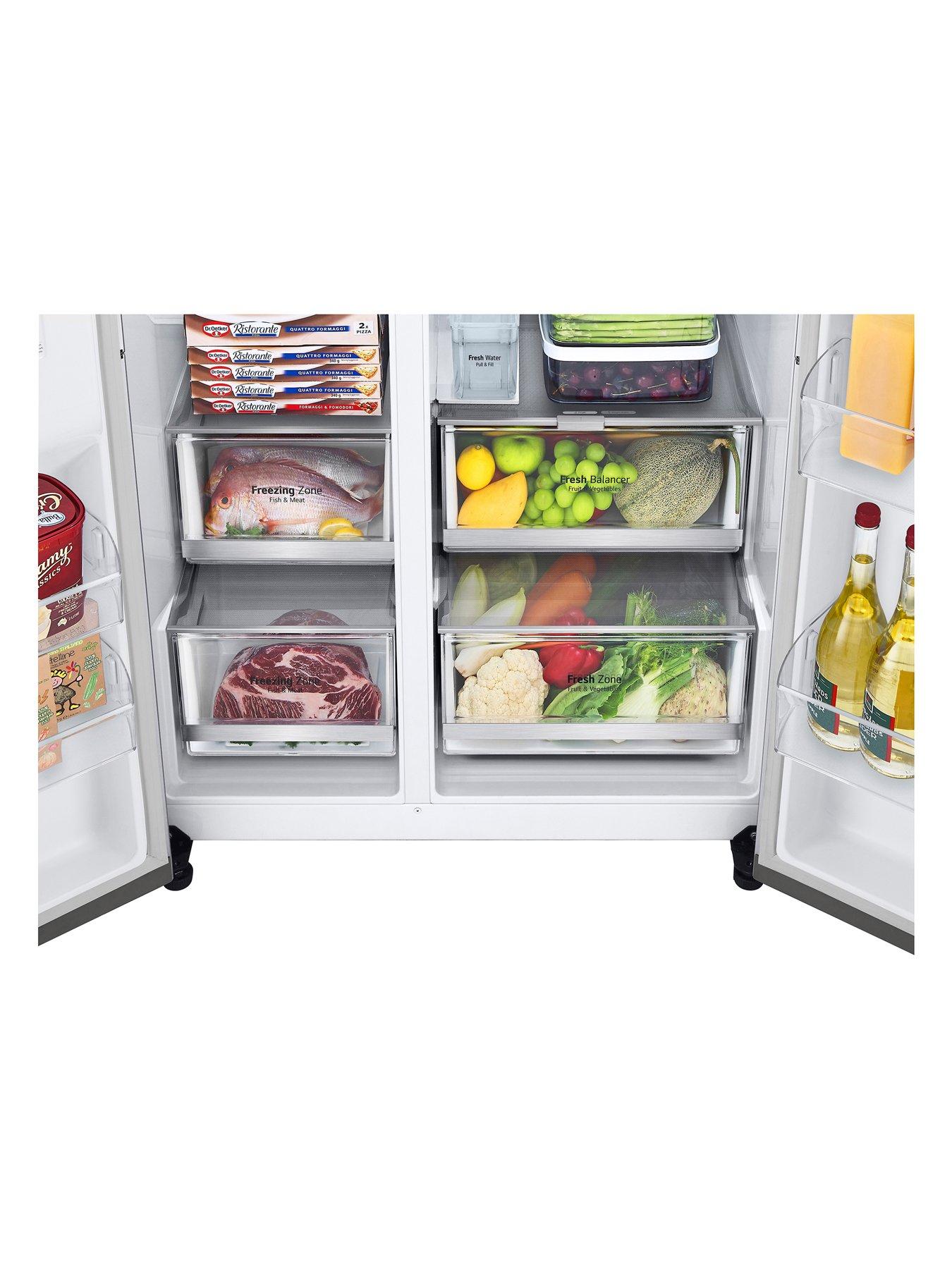 Image 5 of 7 of LG InstaView GSGV81PYLL Side-by-Side American&nbsp;Fridge Freezer with Non-Plumbed Water &amp; Ice Dispenser - Prime Silver - 635L - E Rated