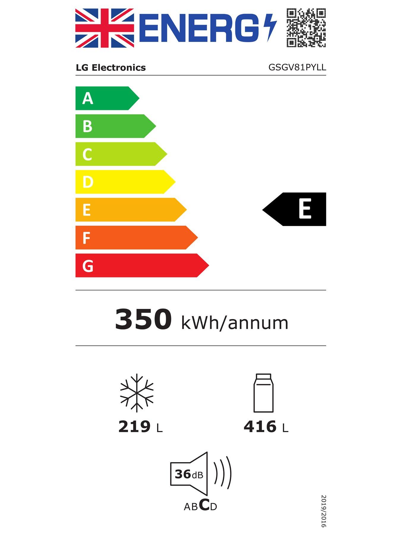 Image 7 of 7 of LG InstaView GSGV81PYLL Side-by-Side American&nbsp;Fridge Freezer with Non-Plumbed Water &amp; Ice Dispenser - Prime Silver - 635L - E Rated