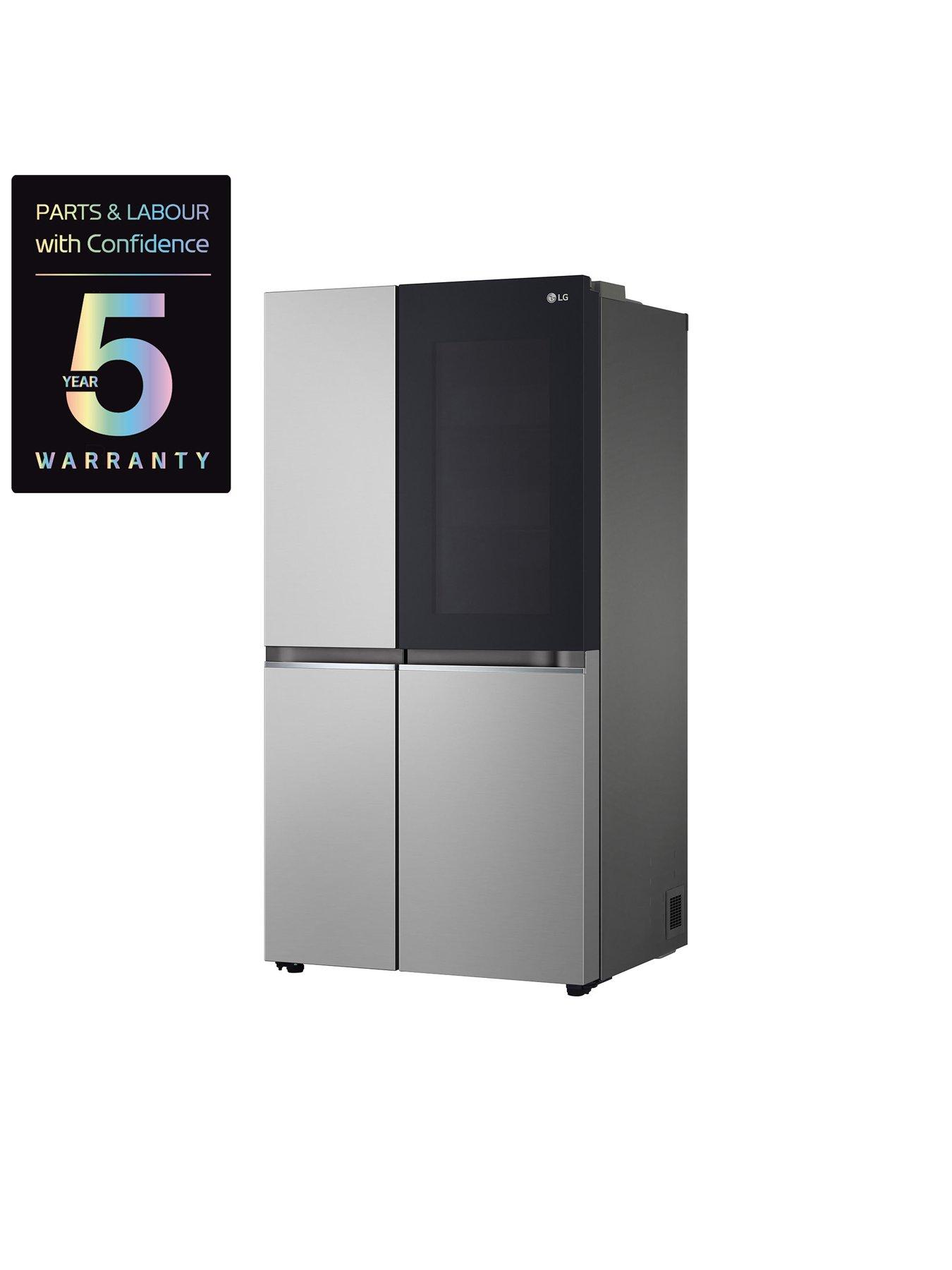  image of lg-instaview-gsvv80pyll-side-by-side-6040-americannbspfridge-freezer-prime-silver-655l-e-rated