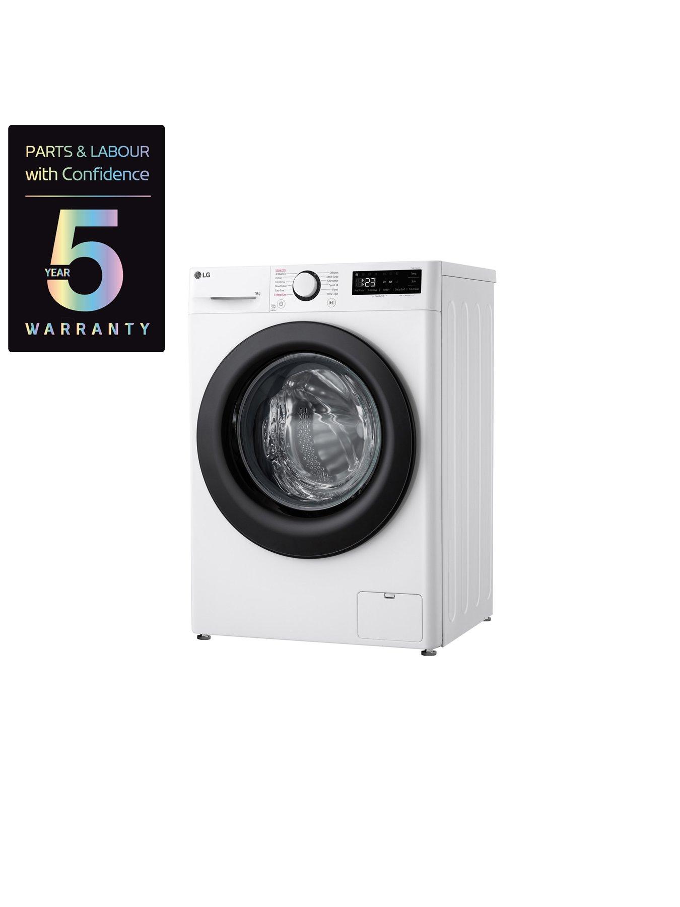  image of lg-turbowash-f2y509wbln1-9kg-load-1200-spin-washing-machine-white