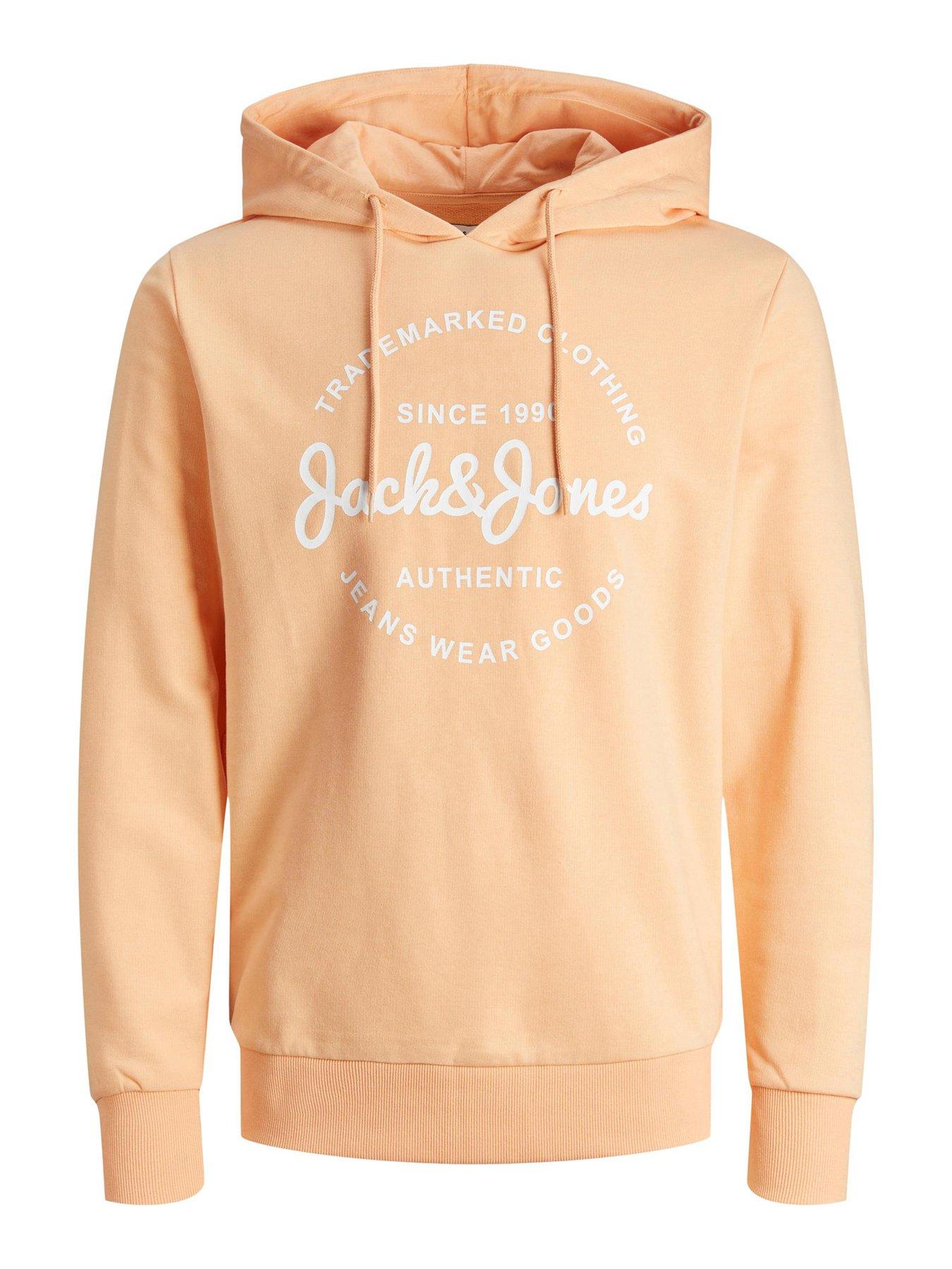 Jack Jones Script Logo Hoodie Orange