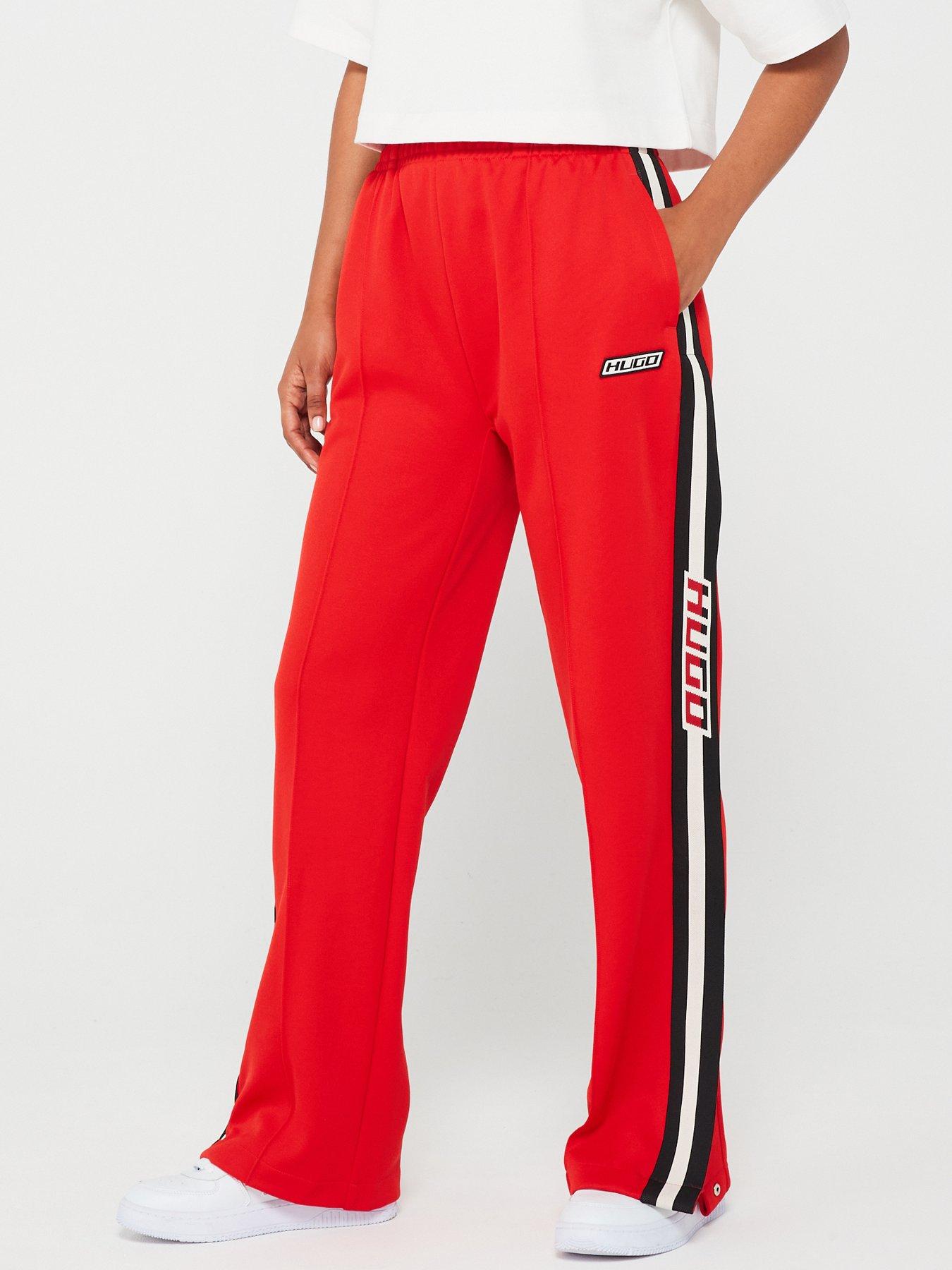 Red JUICY COUTURE Diamante Velour Track Pants