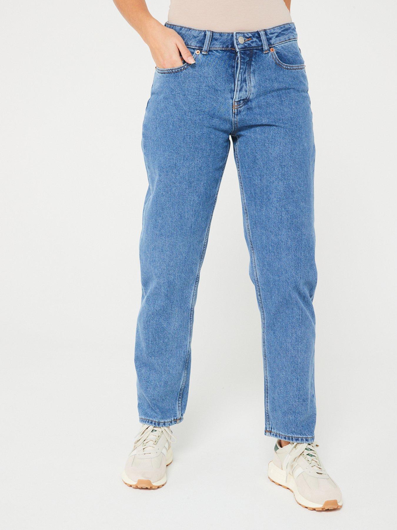 undefined Seoul Mid Rise Straight Leg Jean - Mid Blue