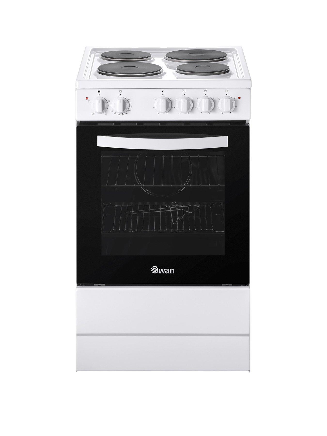 Swan SX16710W 50cm Wide Electric Solid Plate Cooker - White