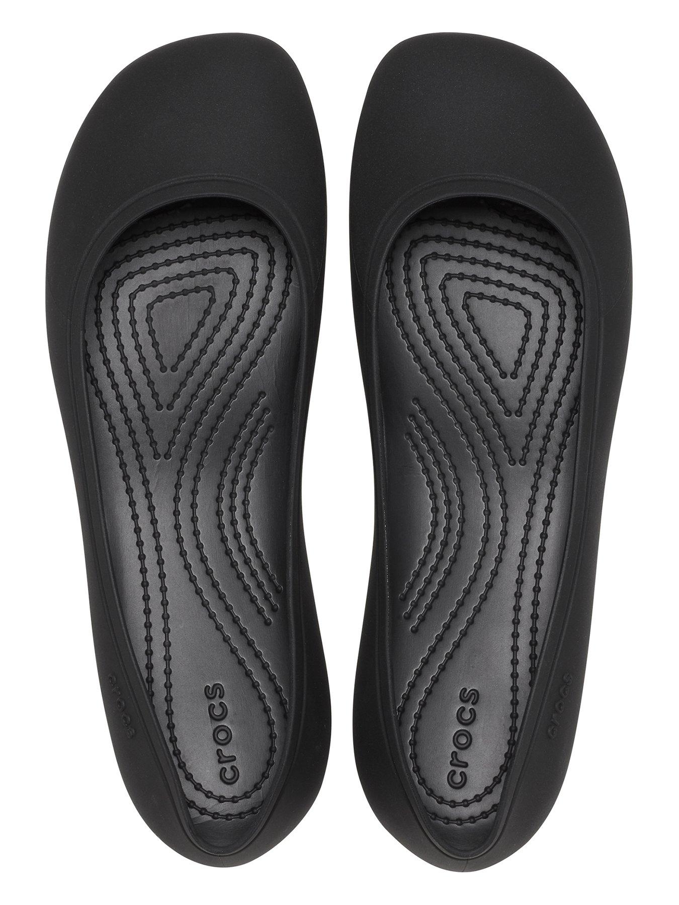  image of crocs-brooklyn-flat-ballet-pump-black