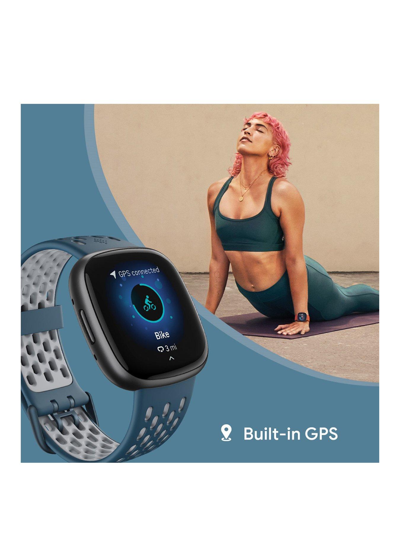  image of fitbit-versa-4-blackgraphite-smartwatchnbspwith-additional-sports-strap